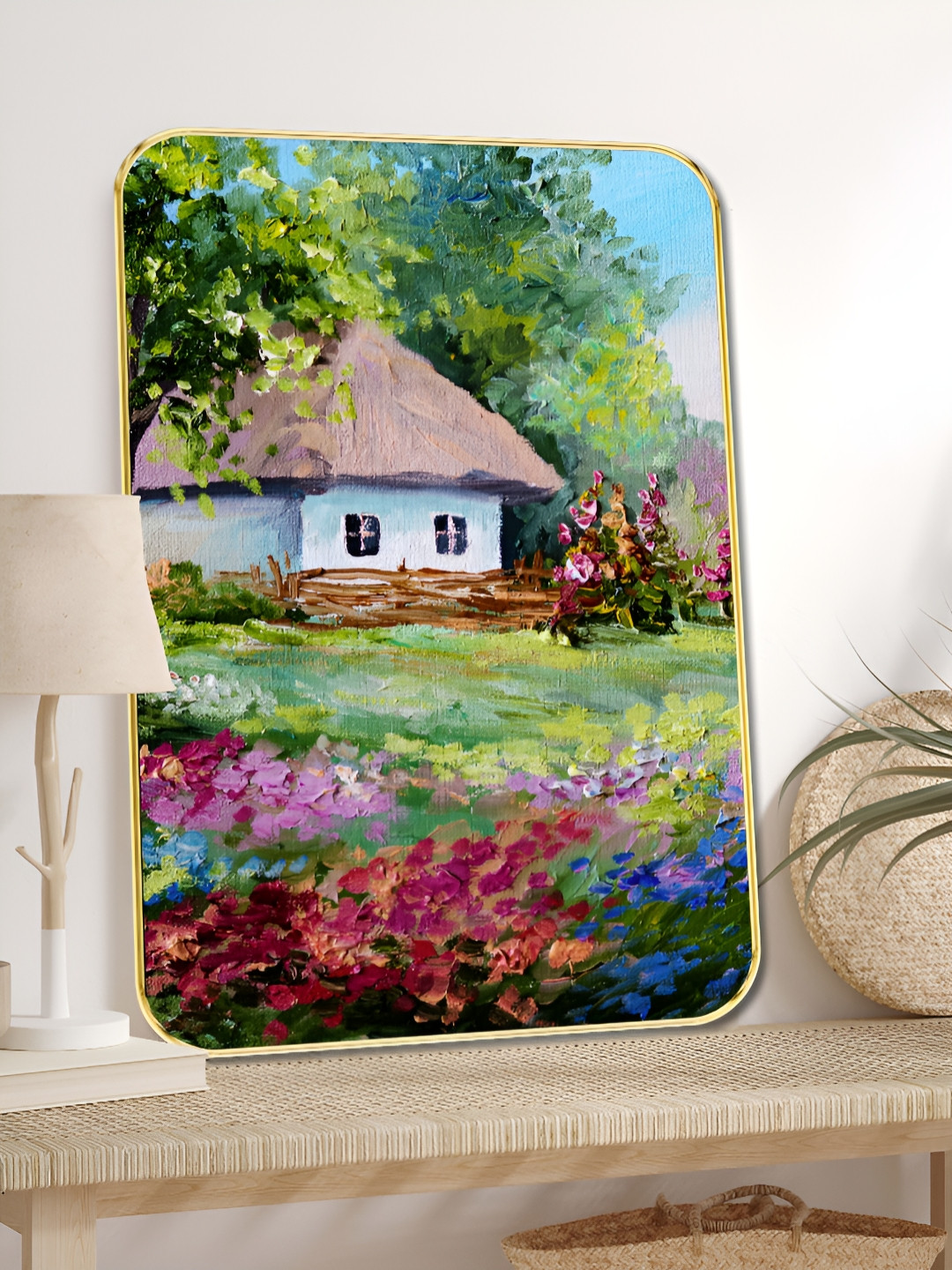 SAF Rustic Wood Wall Rectangle Paintings Wall Art - 24 x 18 In