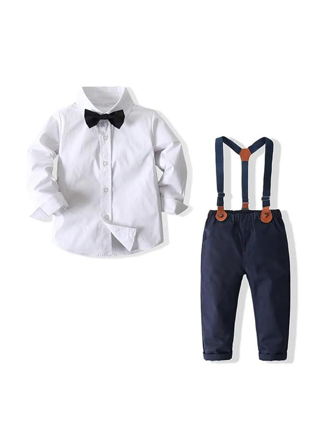 funwood games Unisex Kids Spread Collar Shirt & Trousers