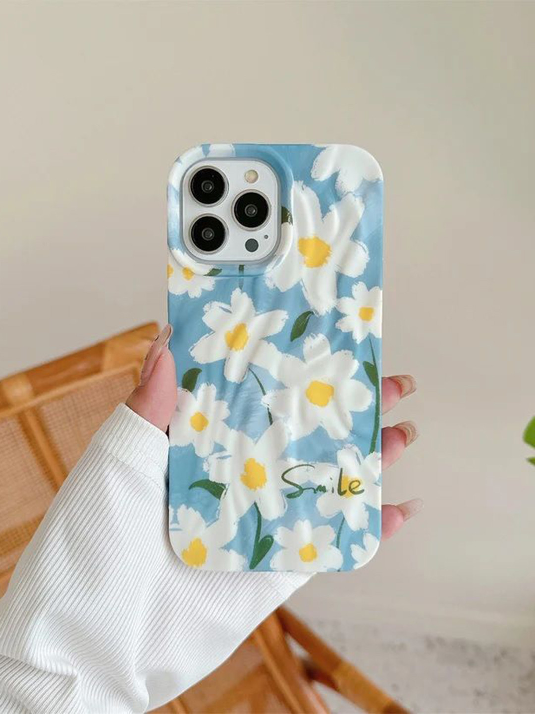 CASE CREATION iPhone 16 Pro Max 3D Smile Rainbow Flower Back Case