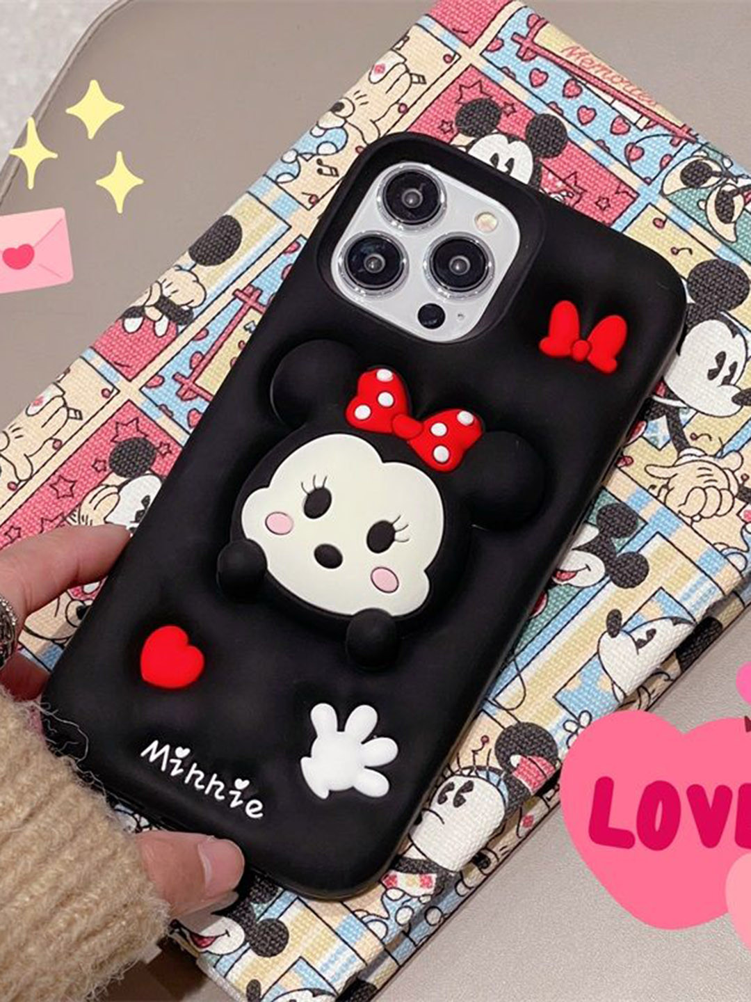 CASE CREATION iPhone 16 Plus Minnie 3D Cartoon Back Case