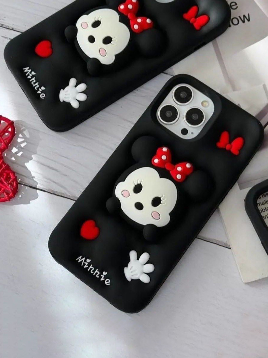 CASE CREATION iPhone 15 Pro Max Minnie 3D Cartoon Back Case