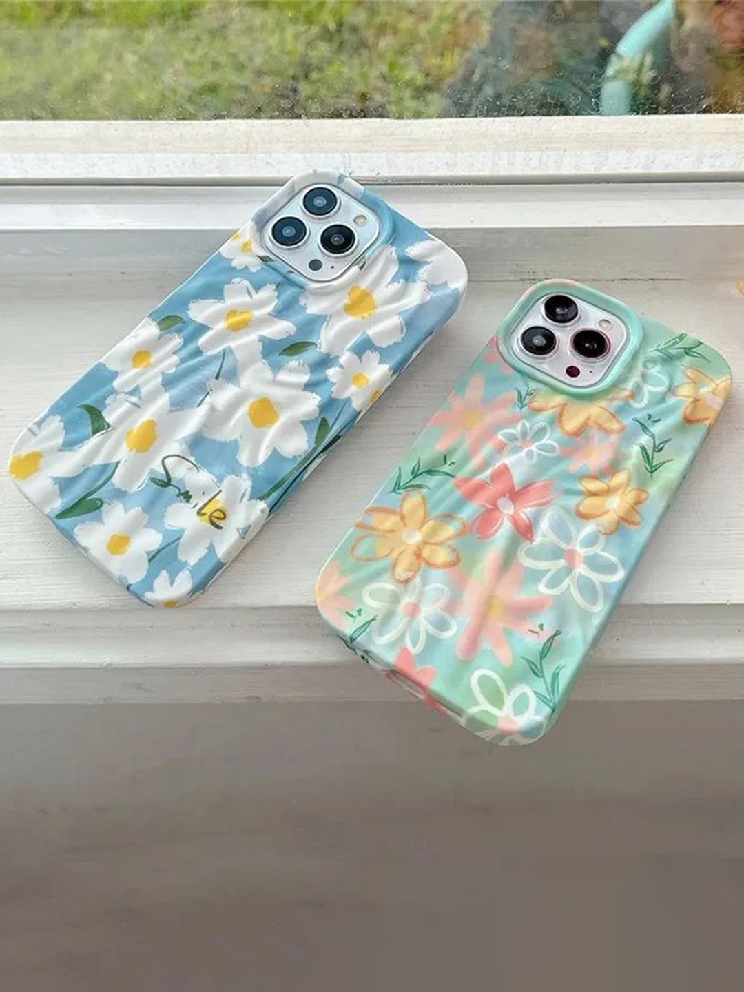 CASE CREATION iPhone 16 Pro Max 3D Trendy Rainbow Flower Back Case