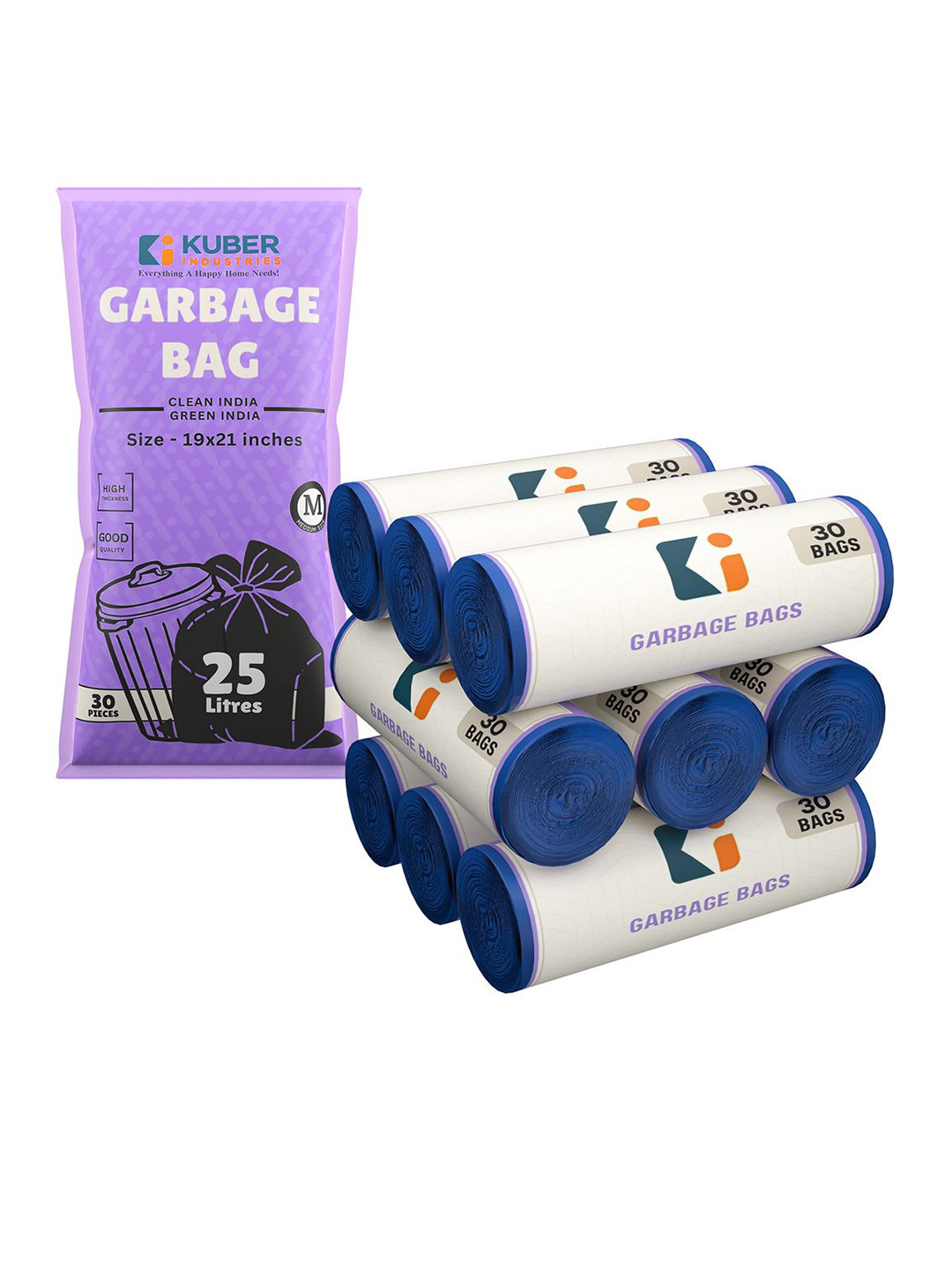 Kuber Industries 9Pc Premium Garbage Bags for Dustbin - 270 Bags