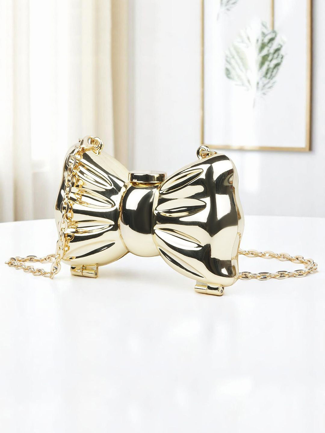 DOSYSO Bow Detail Party Box Clutch With Shoulder Strap