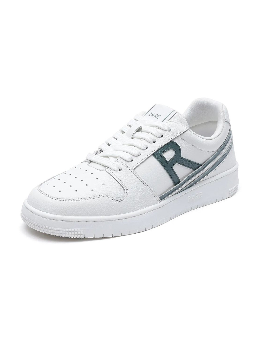 RARE RABBIT Men Adonis White Printed Leather Sneakers