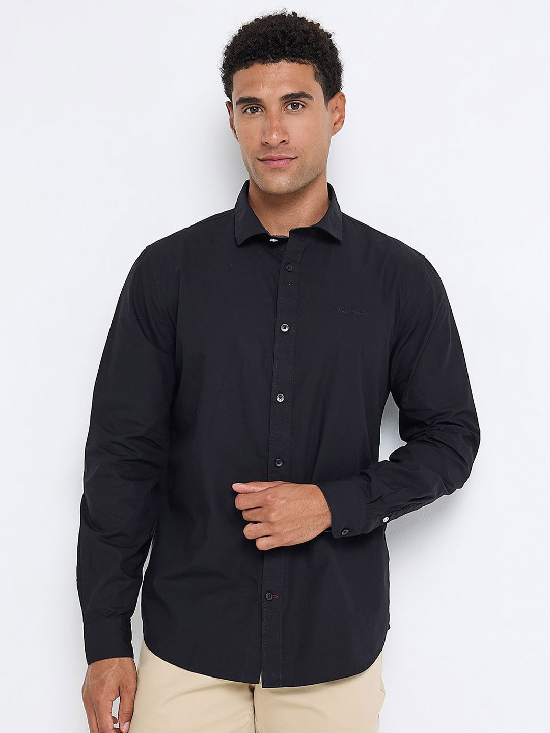 BEN SHERMAN Spread Collar Pure Cotton Casual Shirt