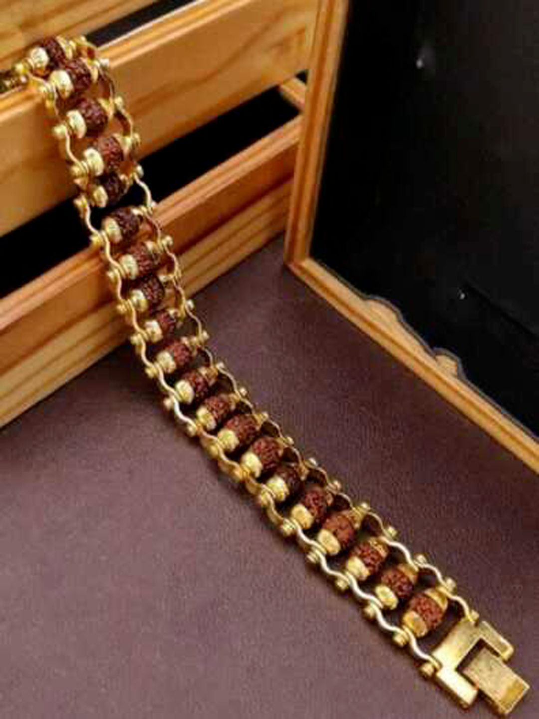 Anvika Unisex Gold-Plated Artificial Beaded Wraparound Bracelet