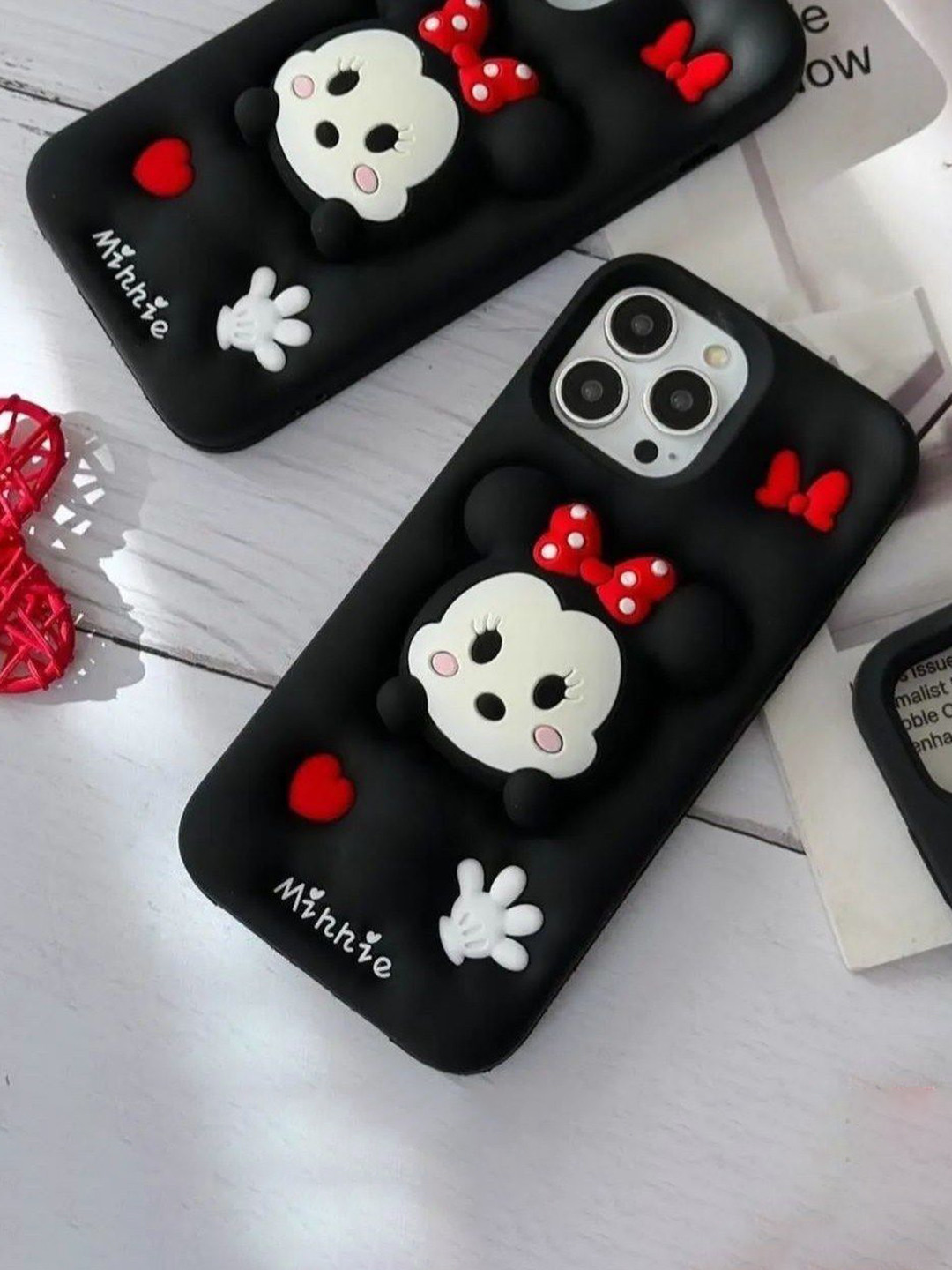 CASE CREATION iPhone 15 Minnie 3D Cartoon Back Case