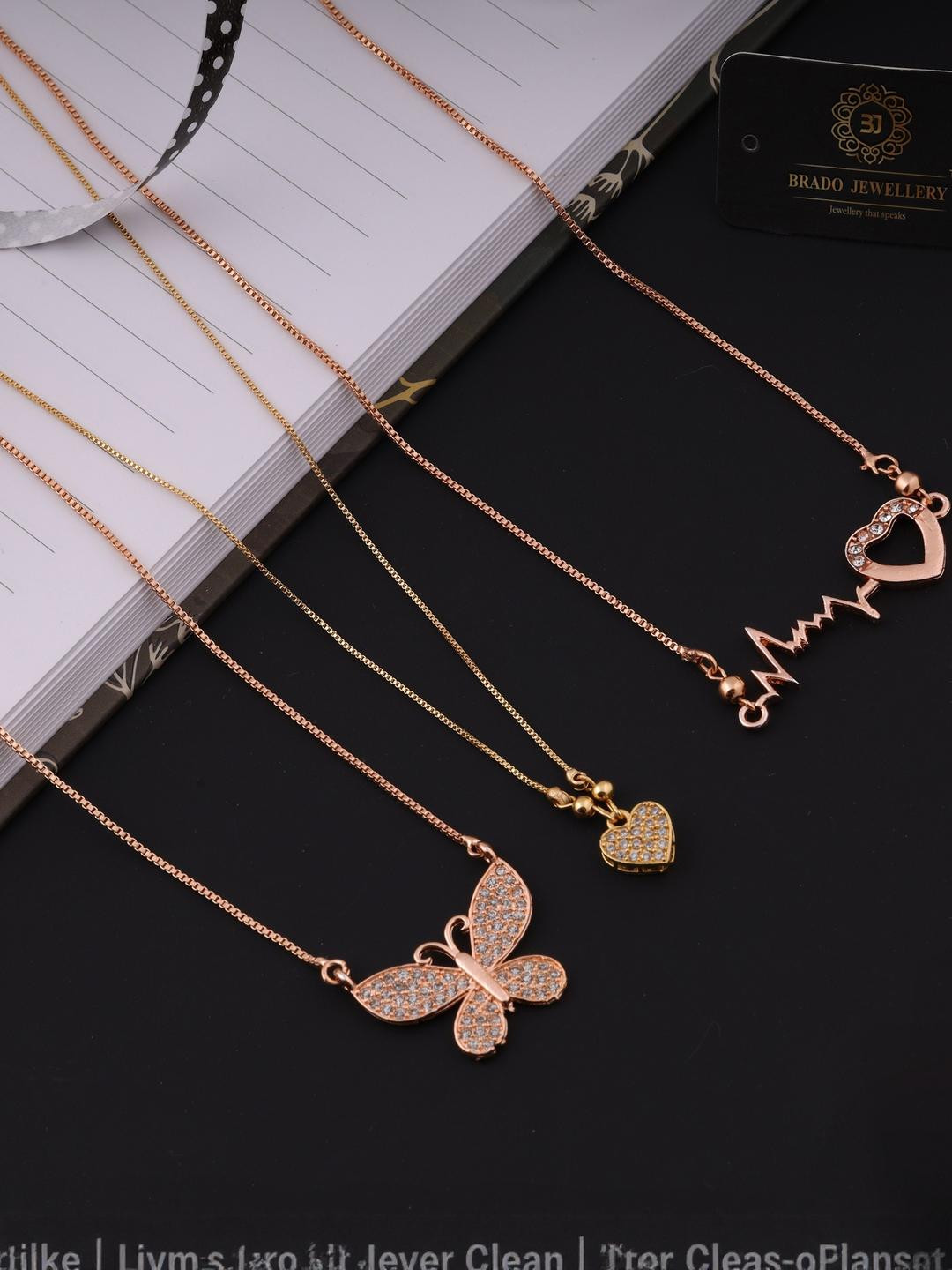 Anouk Gold-Plated Pack of 3 Necklace with 1 Jewellery set