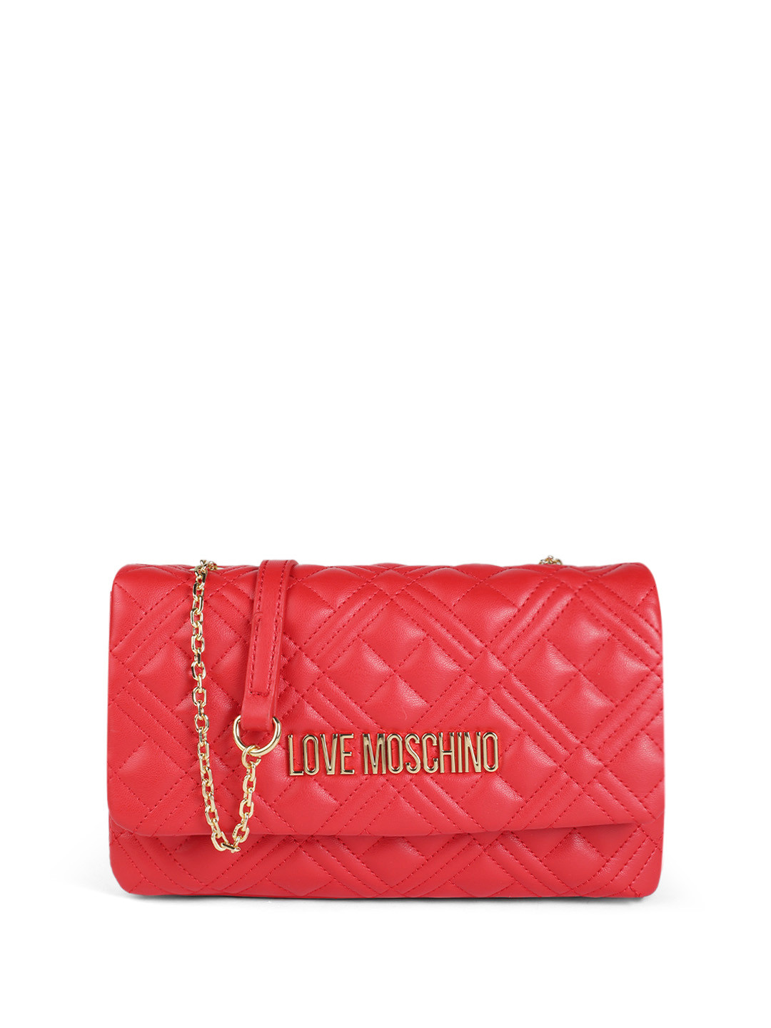 LOVE MOSCHINO Structured Brand Logo Embossed Quilted Sling Bag