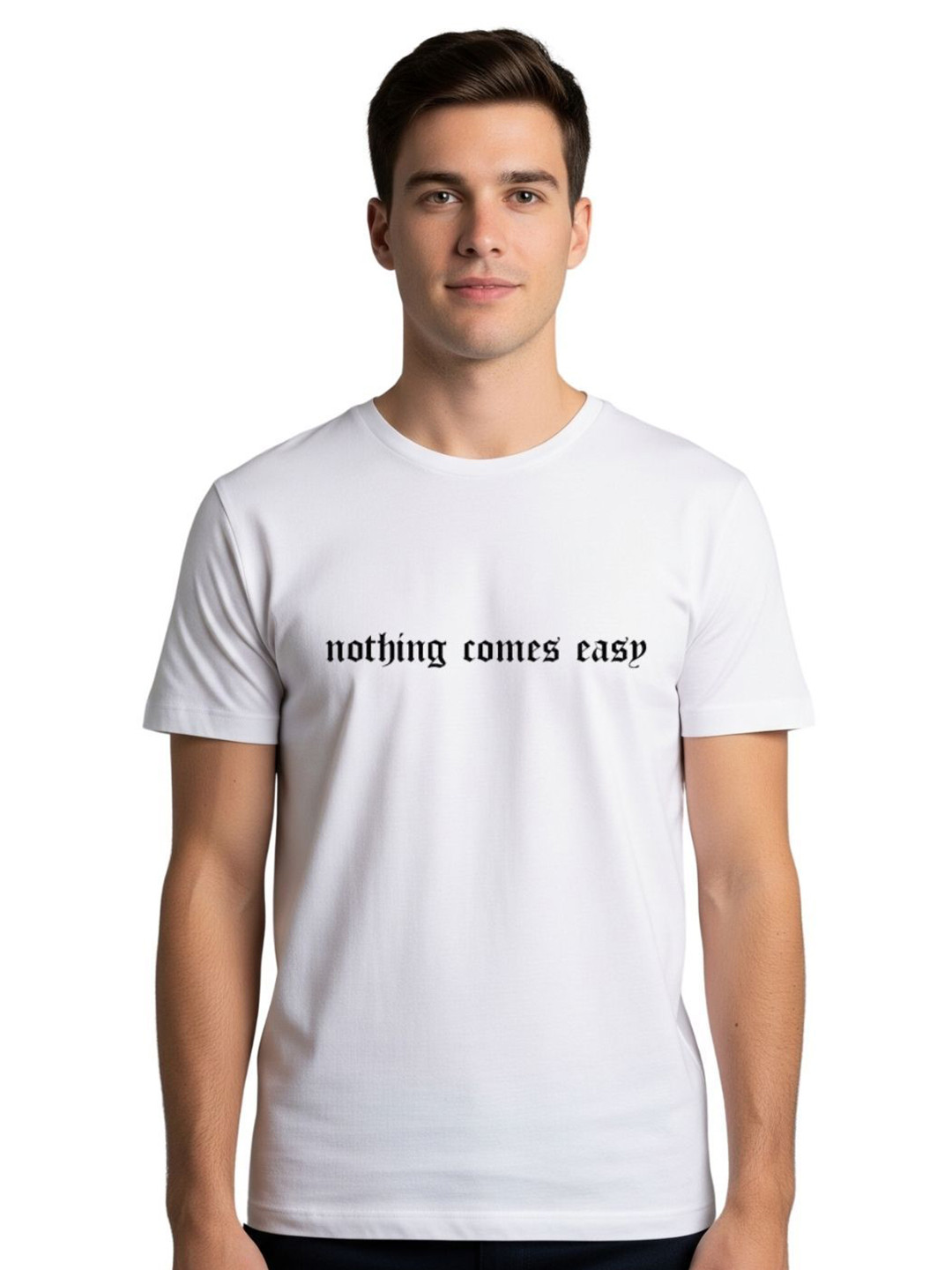 PULP Unisex Nothing Comes Easy Typography Printed Pure Cotton T-shirt