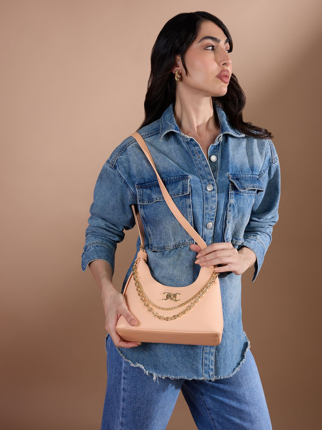 Juicy Couture Textured PU Structured Hobo Bag