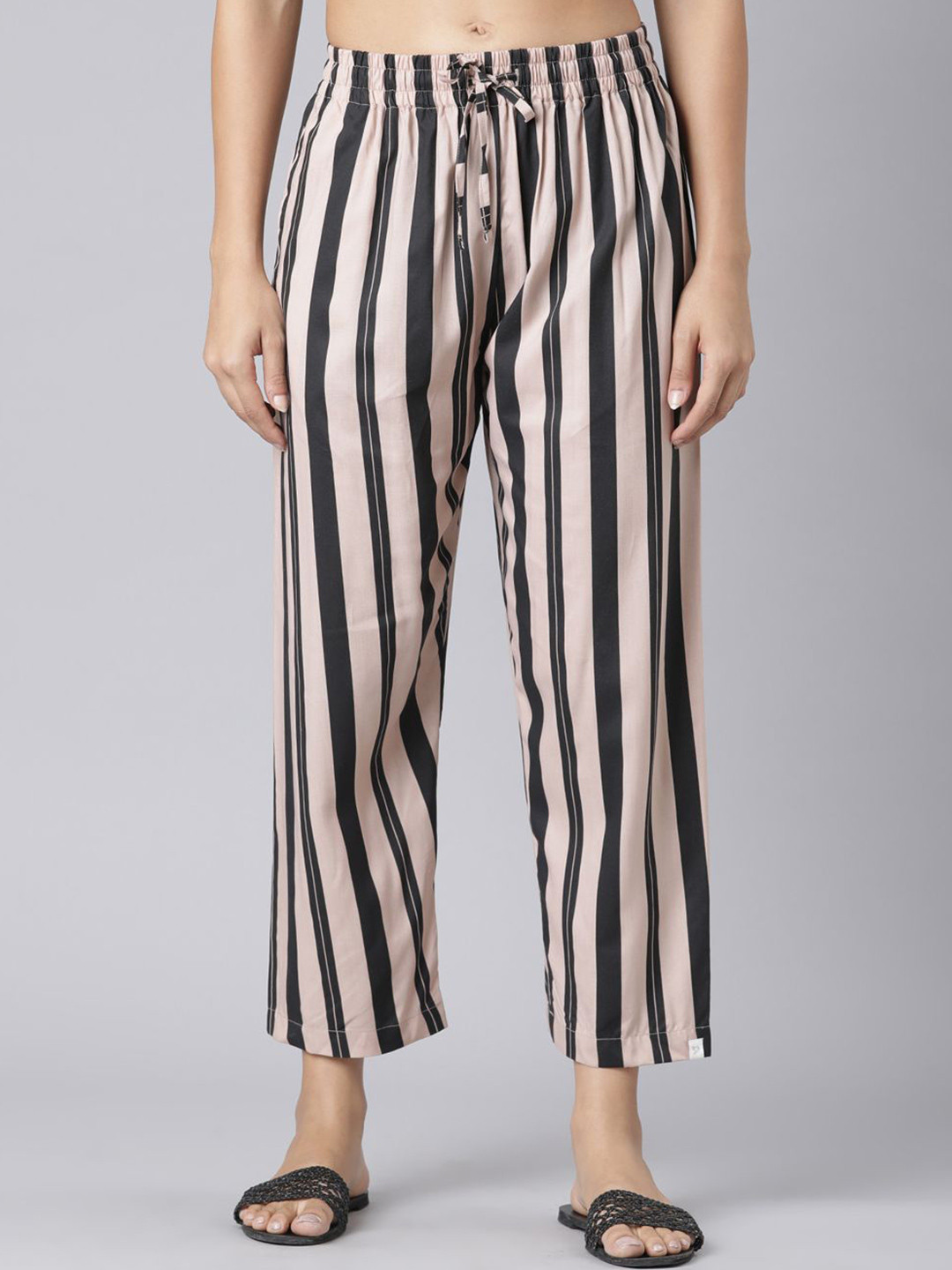 TWIN BIRDS Women Striped Cropped Palazzos