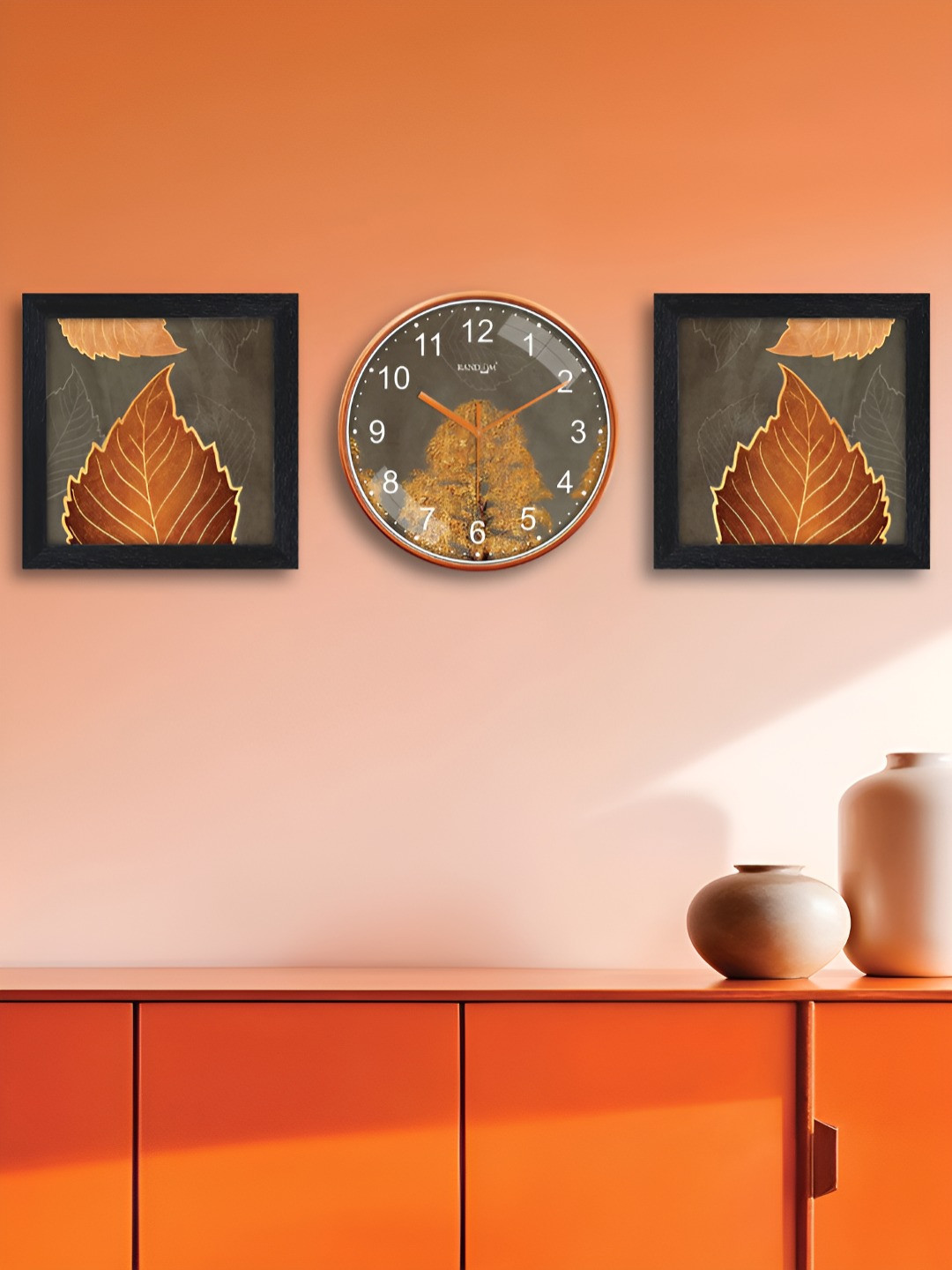 RANDOM Grey Plastic Ultra Clear Glass Round Battery Analogue Wall Art Wall Clock-33cm