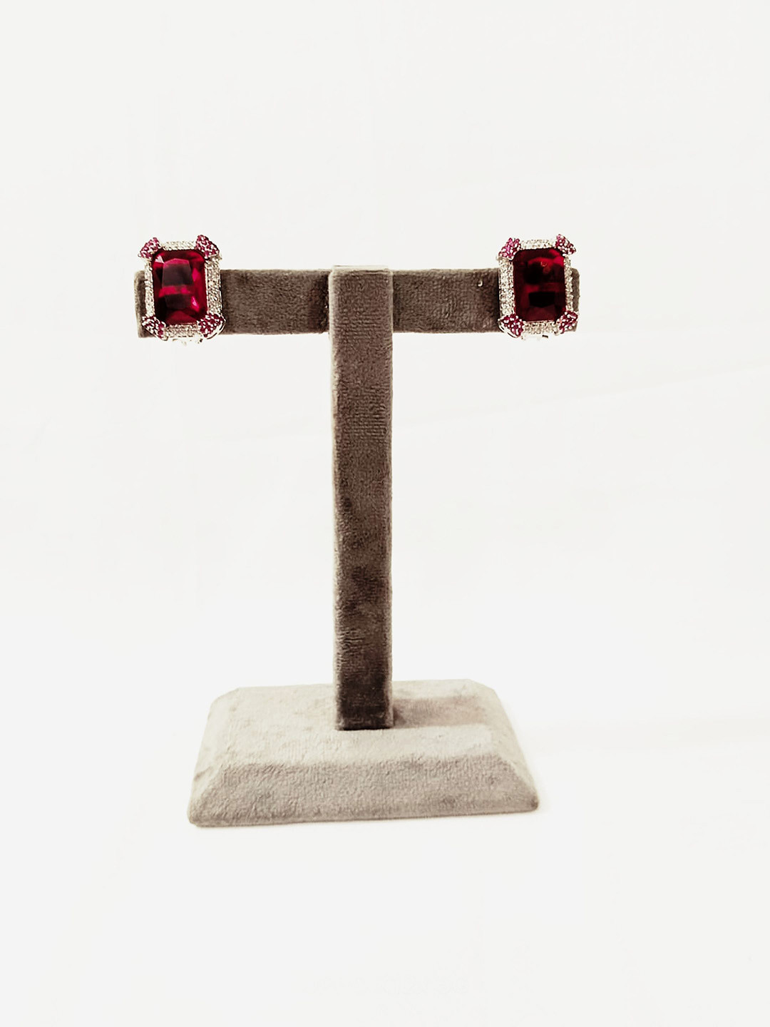 STYLE DECO Contemporary Ruby Studs Earrings