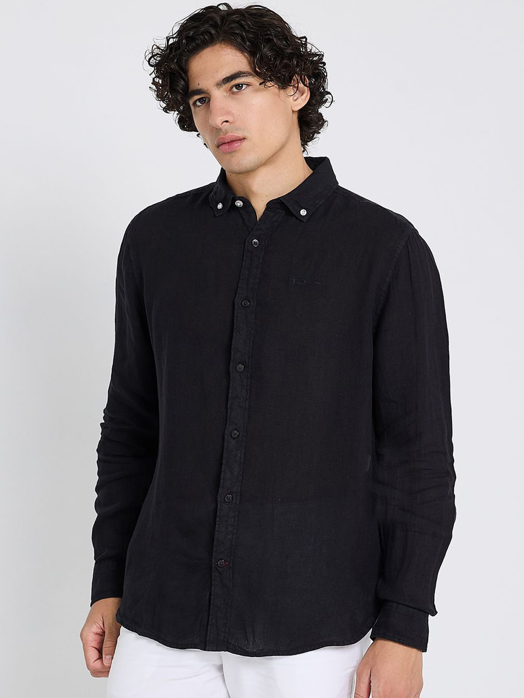 BEN SHERMAN Button-Down Lightweight Linen Shirt