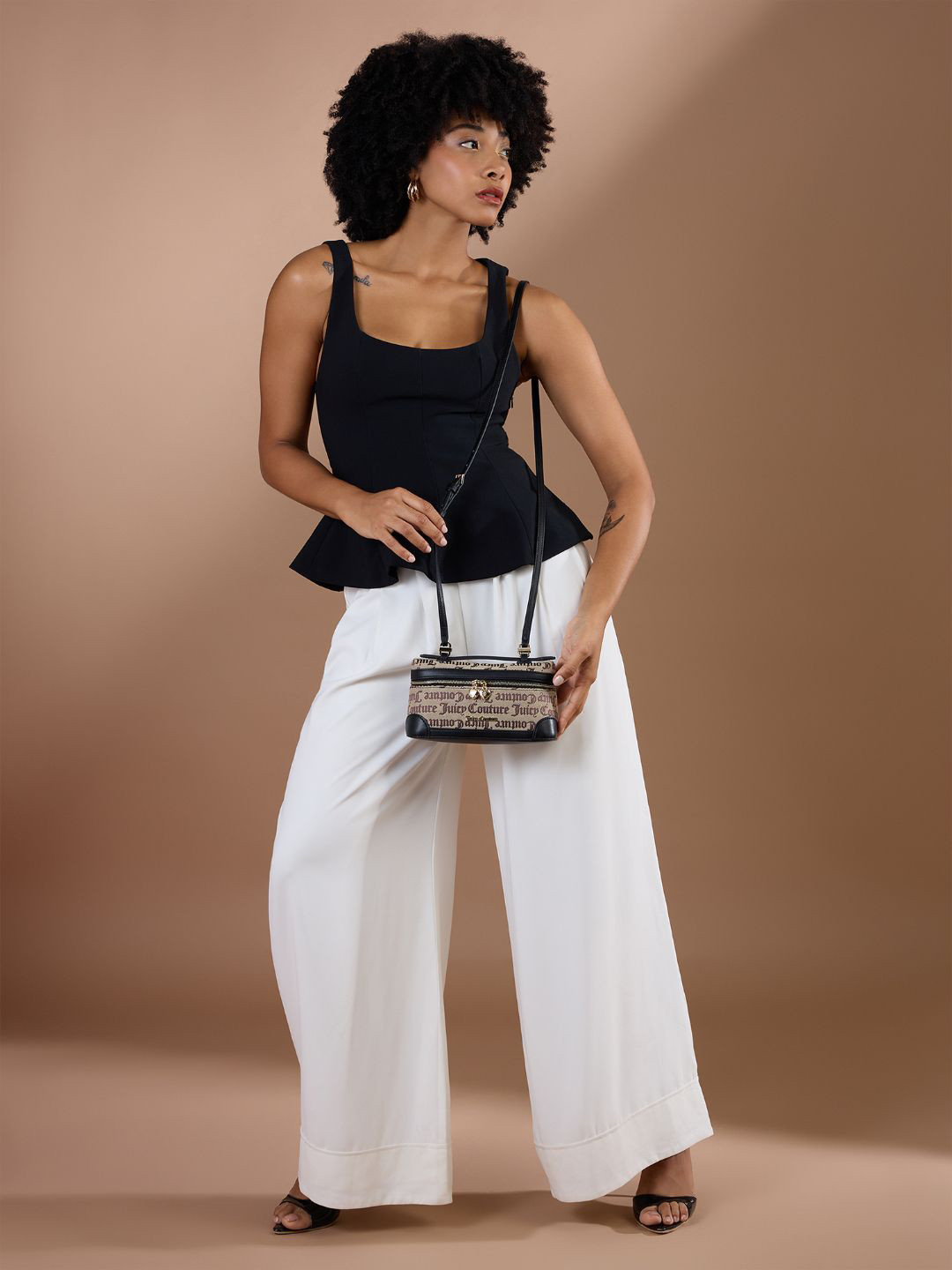 Juicy Couture Textured PU Structured Handheld Bag With Cut Work