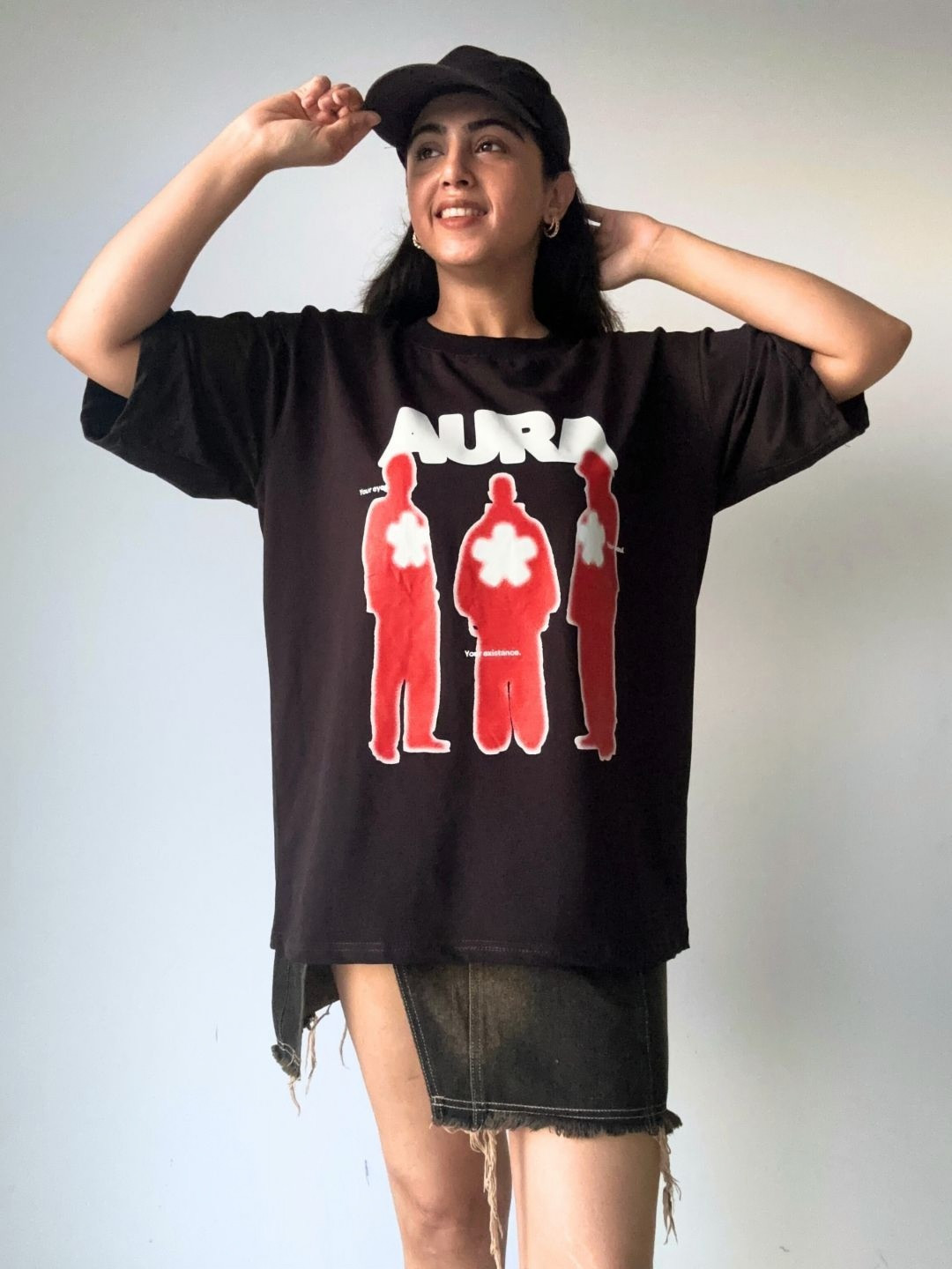 SPELL BY SMOKESHOW Graphic Printed Round Neck Cotton Oversized T-shirt