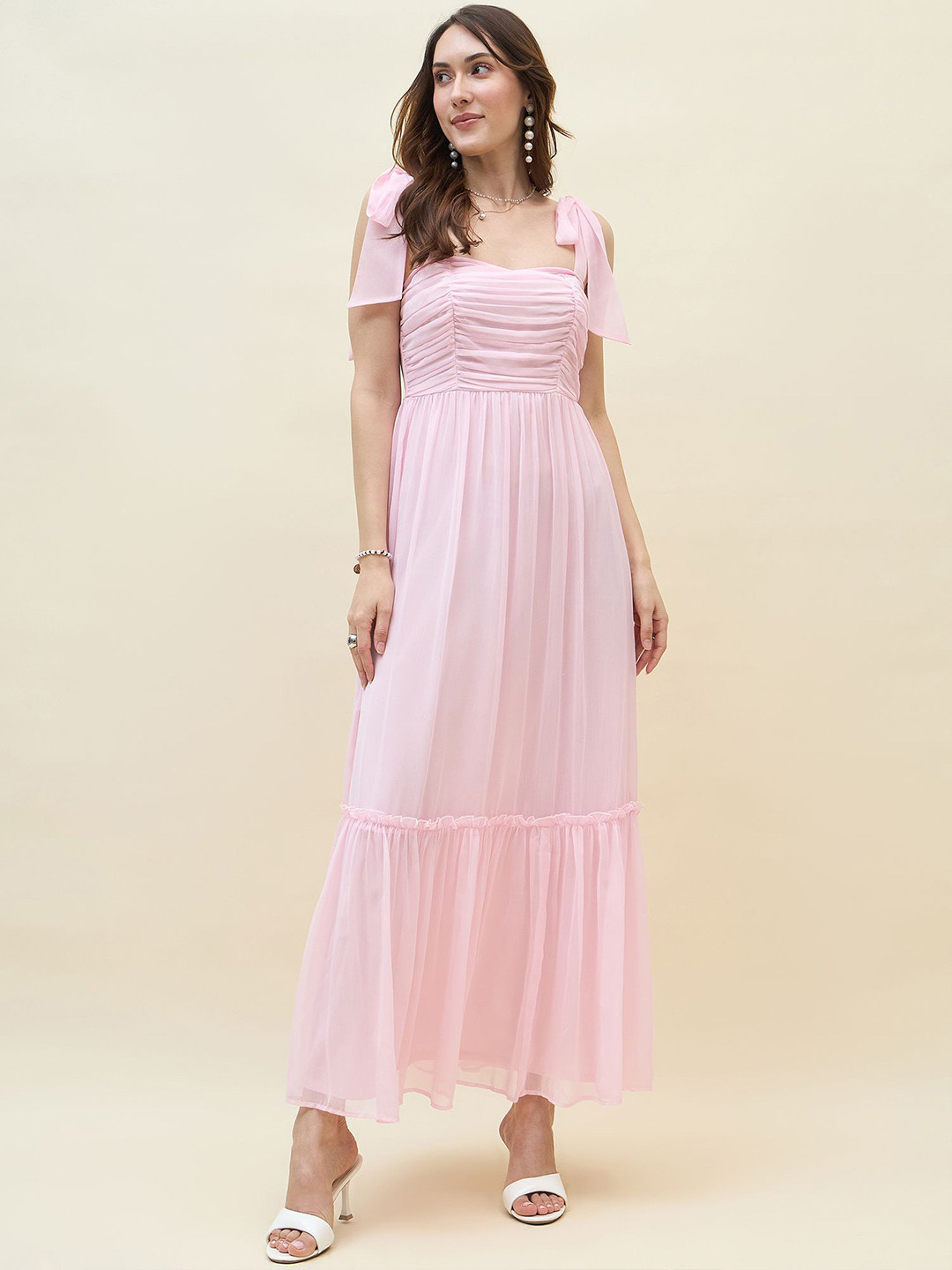 aayu Layered Chiffon Party Maxi Dress
