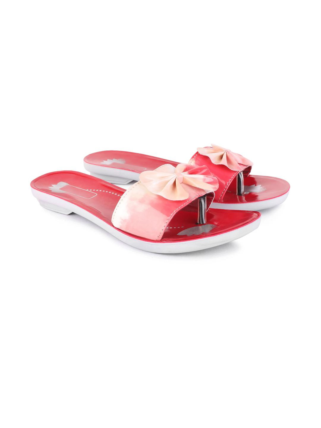 DRACKFOOT Women Red Canvas Comfort Sandals