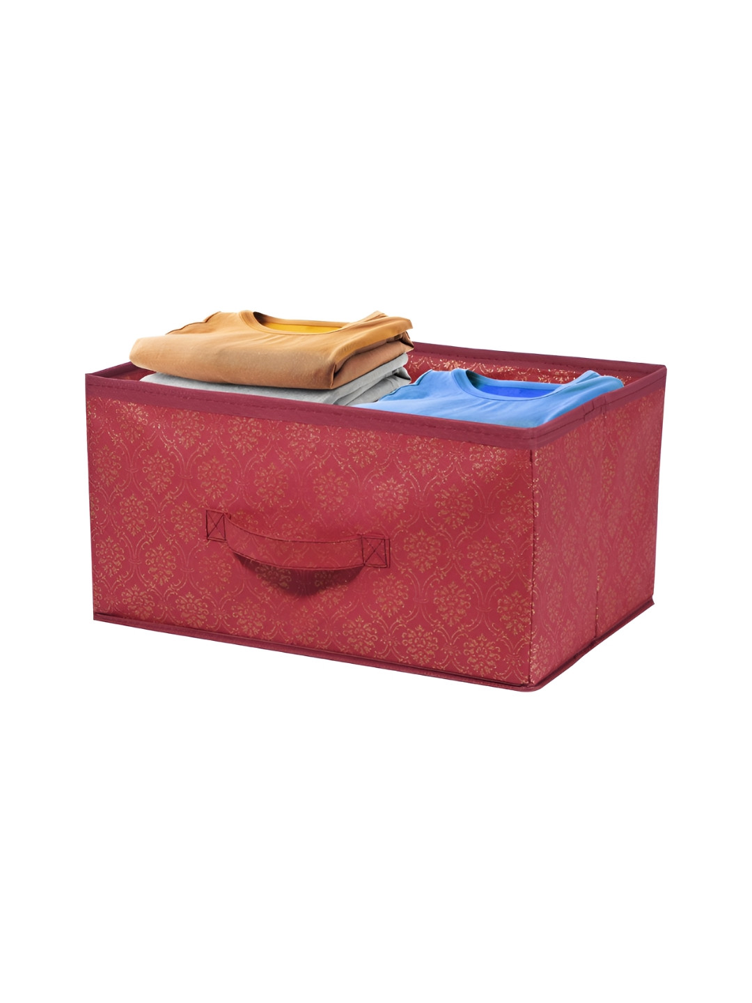 Aura Maroon Non-Woven Foldable Cloth Storage Box Wardrobe Drawer Organiser