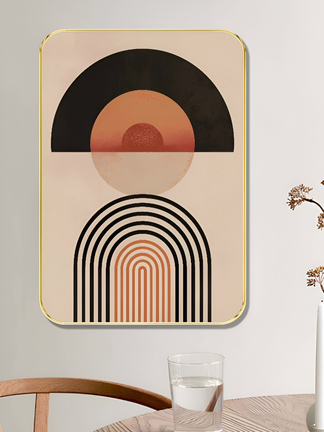 SAF Modern Geometric Wood Wall Rectangle Paintings Wall Art - 24 x 18In