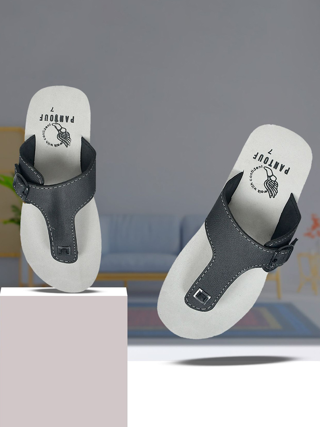 PANTOUF Men Rubber Thong Flip-Flops