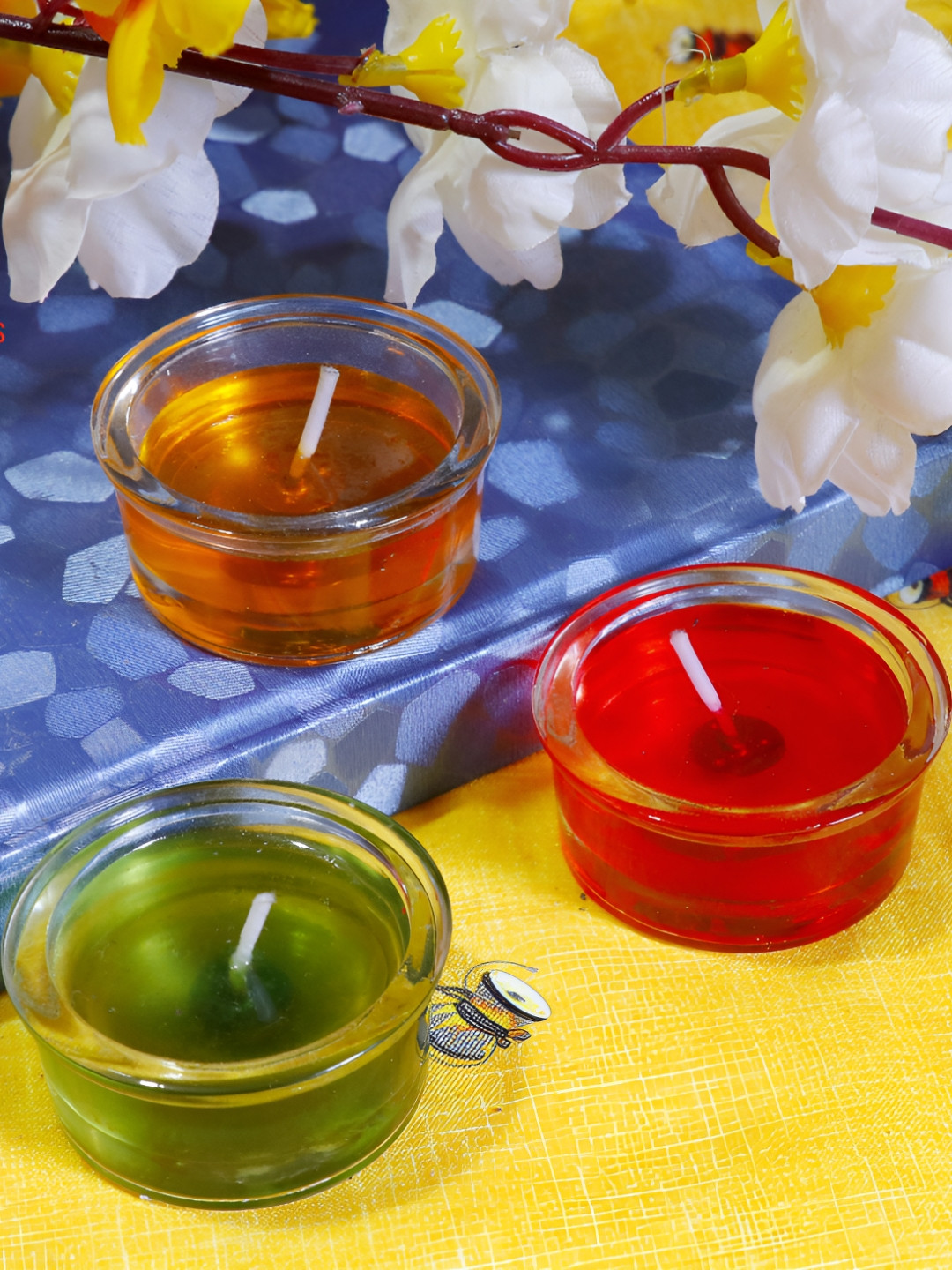 Aura Small Bowl 2Pcs Scented 1 Wick Scented Solid Round Regular Tea Light Candles