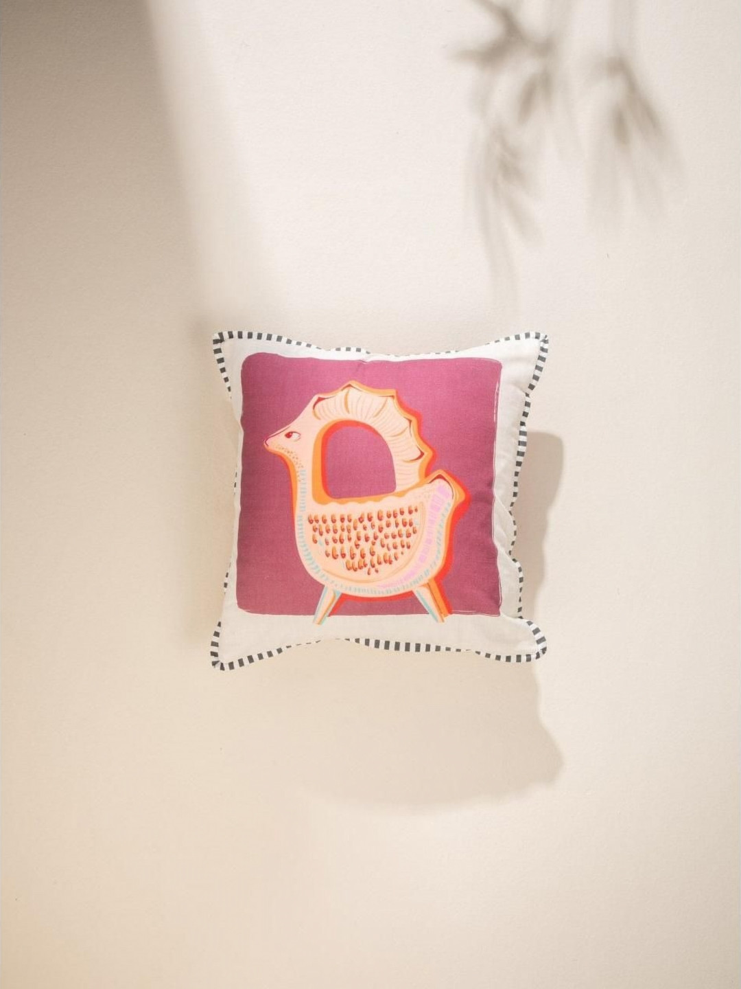 FREEDOM TREE Burgundy & White Abstract Square Cushion Covers