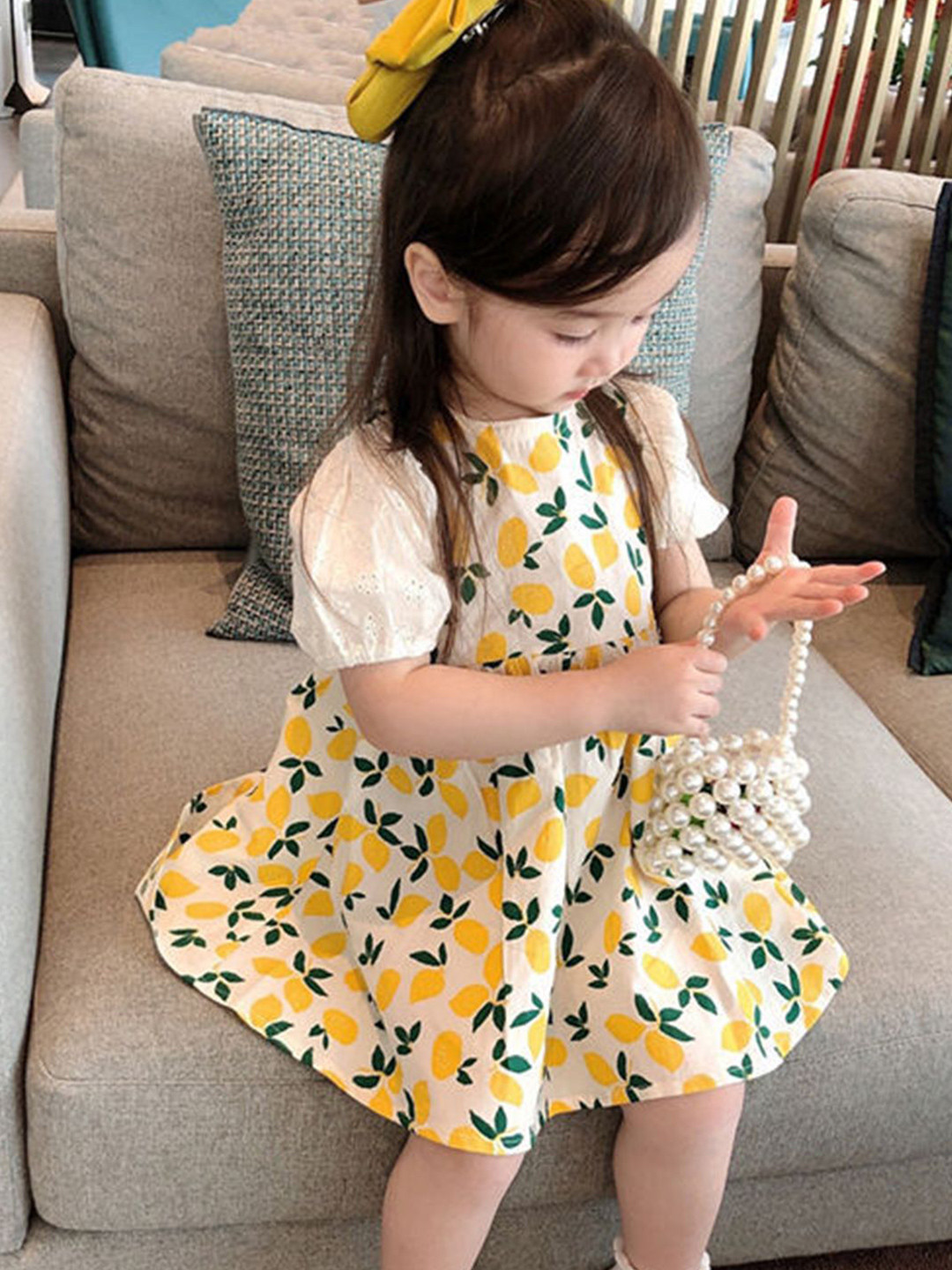 FOREVER FRIDAY Women Floral Print Puff Sleeve A-Line Dress