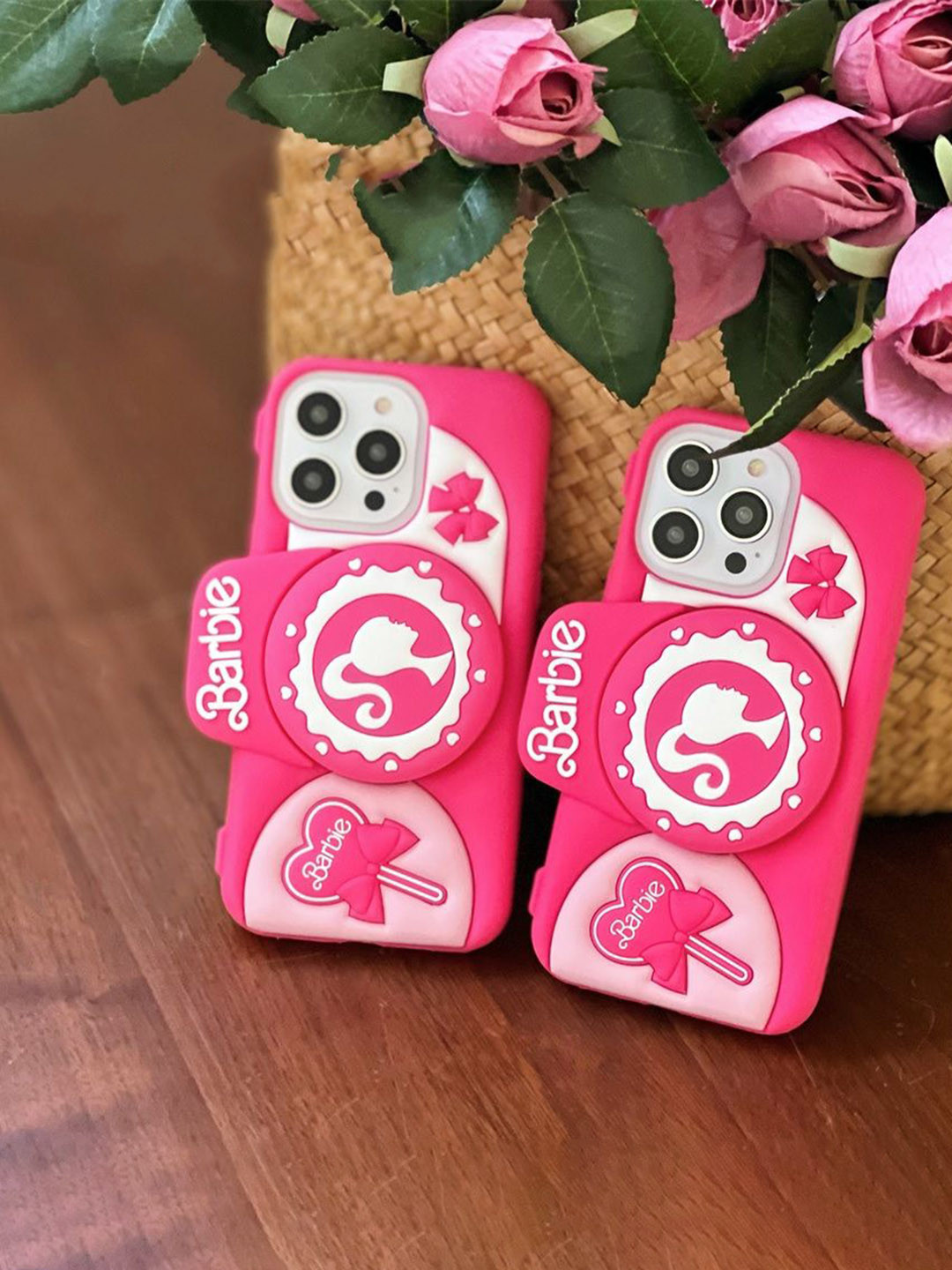 CASE CREATION iPhone 14 Plus Barbie 3D Cute Camera Holder Back Case