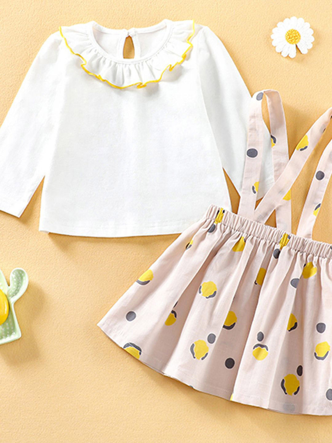 YK Girl Printed Top & Skirt Clothing Set