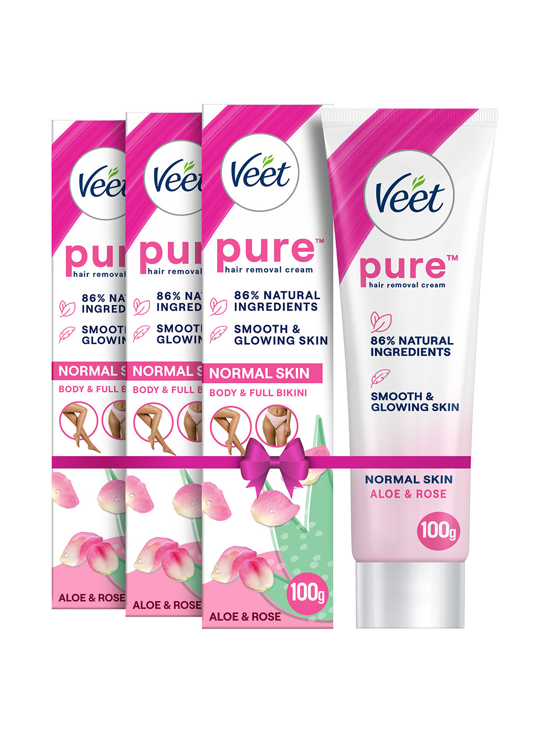 Veet Set of 3 Pure Hair Removal Cream For Normal Skin - 100g Each
