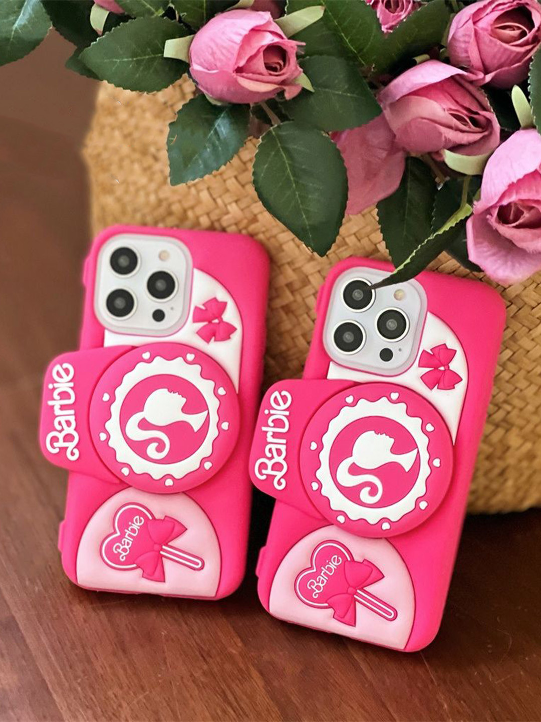 CASE CREATION iPhone 13 Pro Barbie 3D Cute Camera Holder Bumper Case