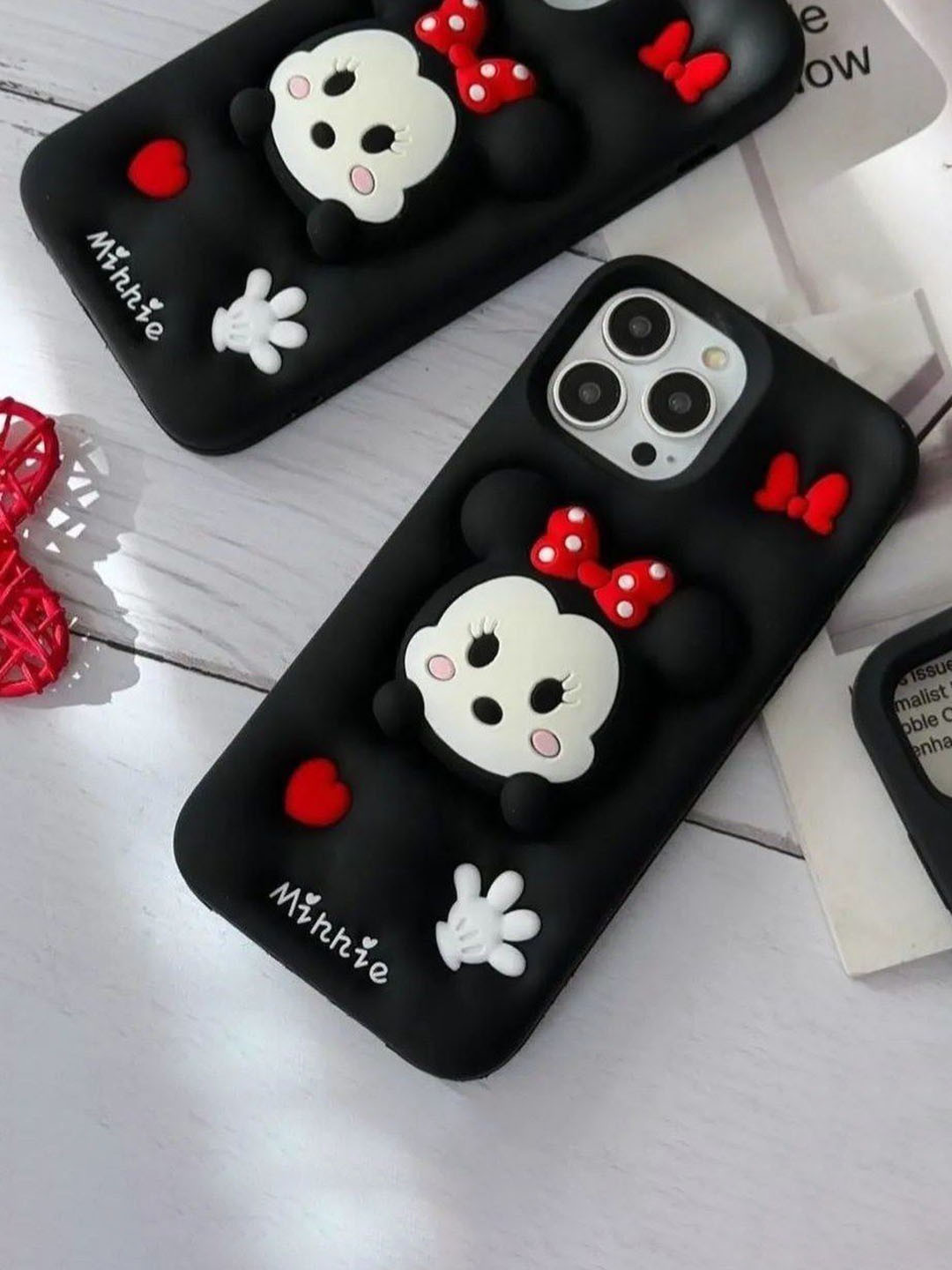 CASE CREATION iPhone 13 Pro Max Minnie 3D Cartoon Back Case