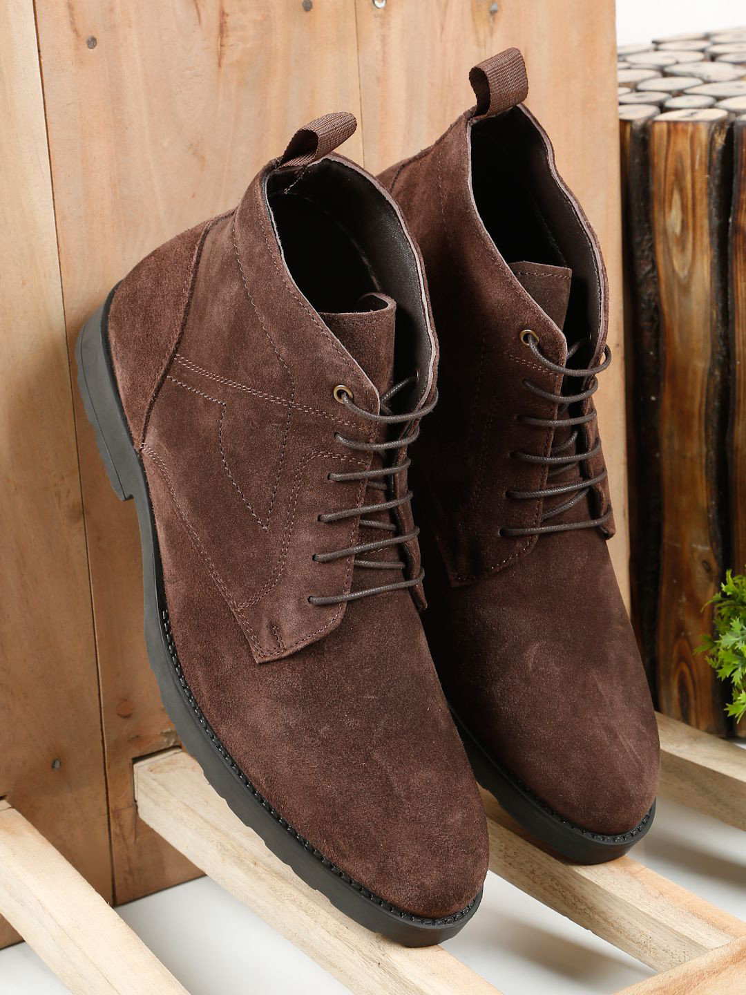 Teakwood Leathers Men Lace-up Leather Boots