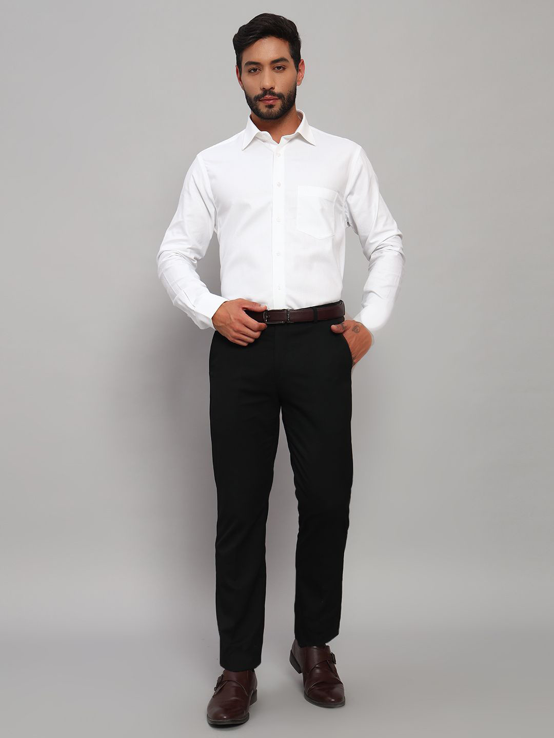 Cantabil Full Sleeves Spread Collar Formal Shirt