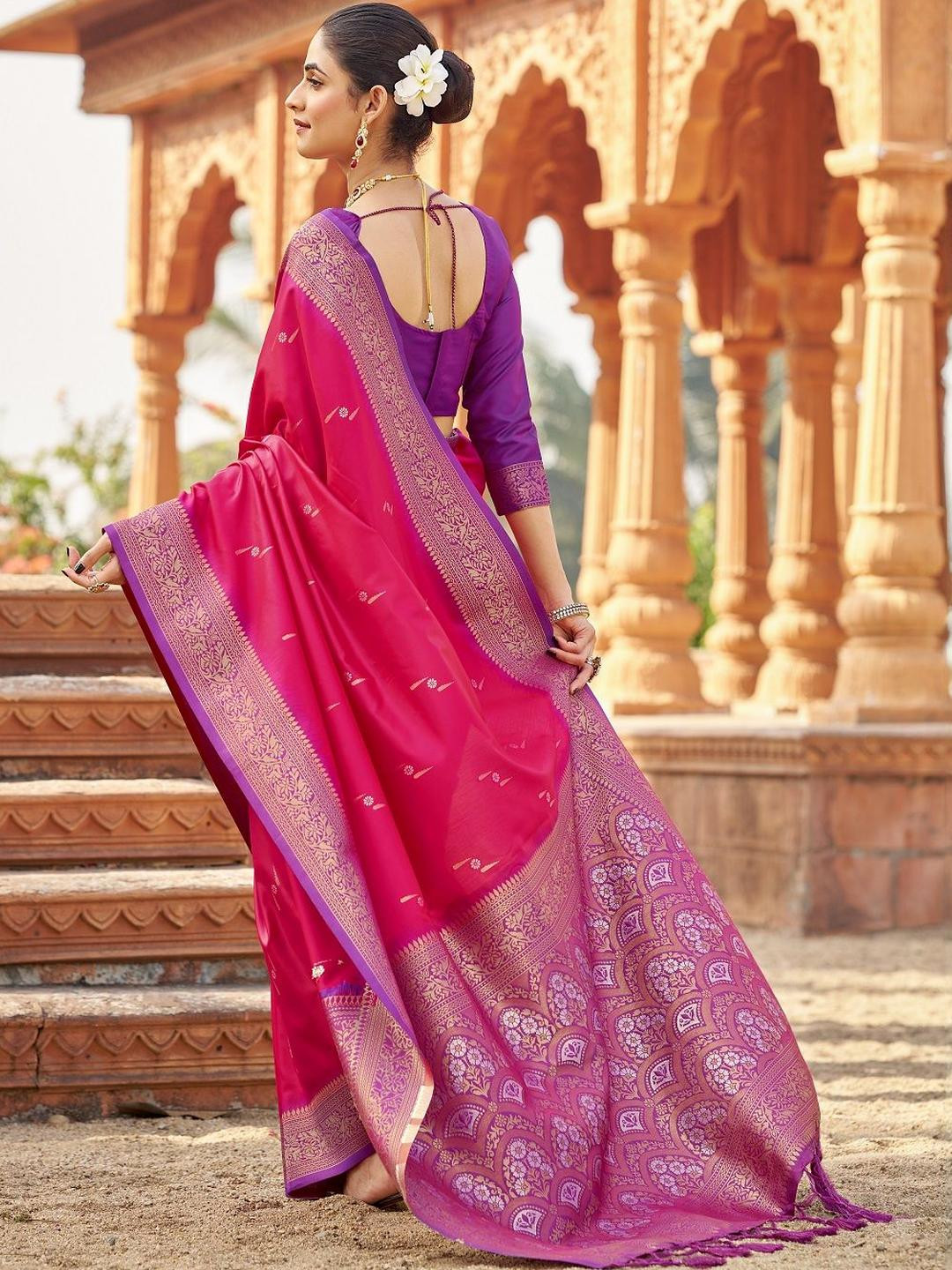 KALINI Pink Banarasi Sarees