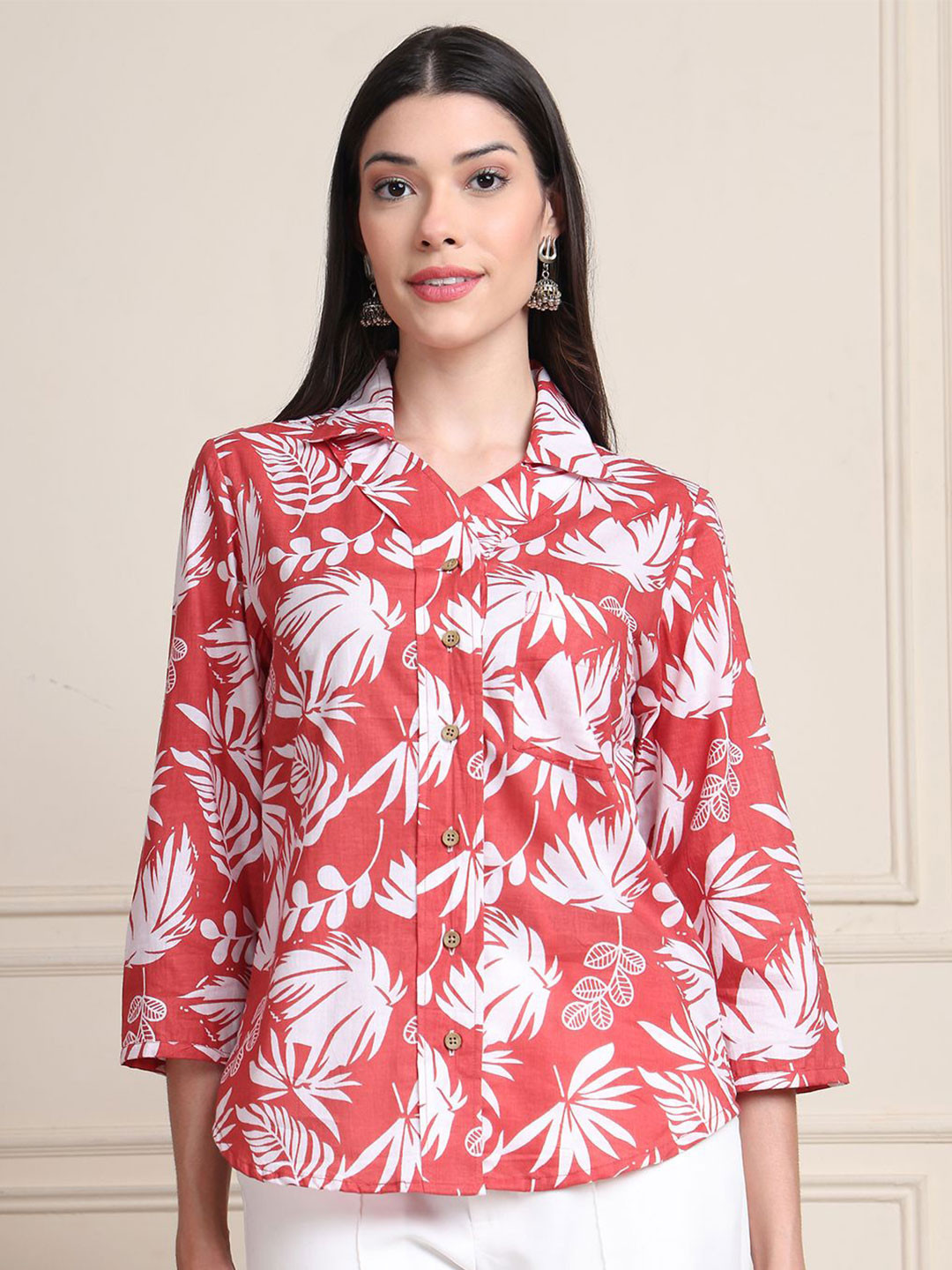Moda Rapido Women 1 Floral Print  Shirt Style Top