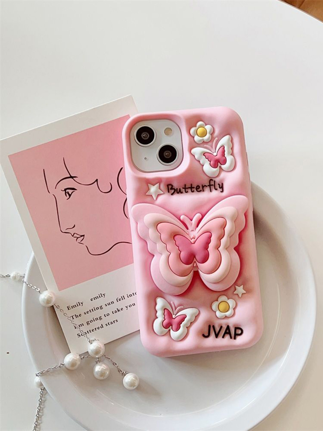 CASE CREATION iPhone 15 Plus 3D Butterfly Cartoon Pop Back Case
