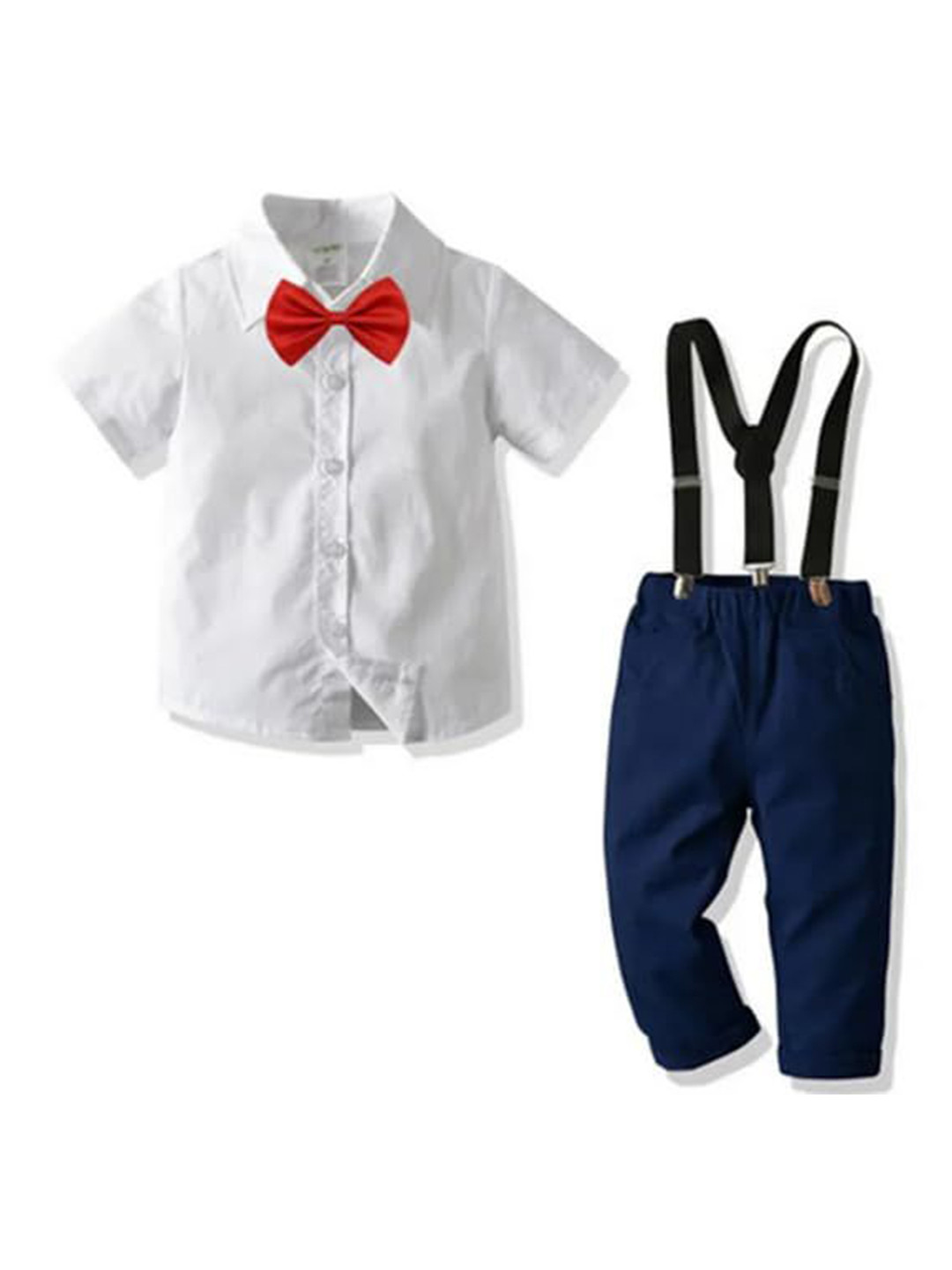 funwood games Boys Shirt & Trousers With Suspenders Clothing Set