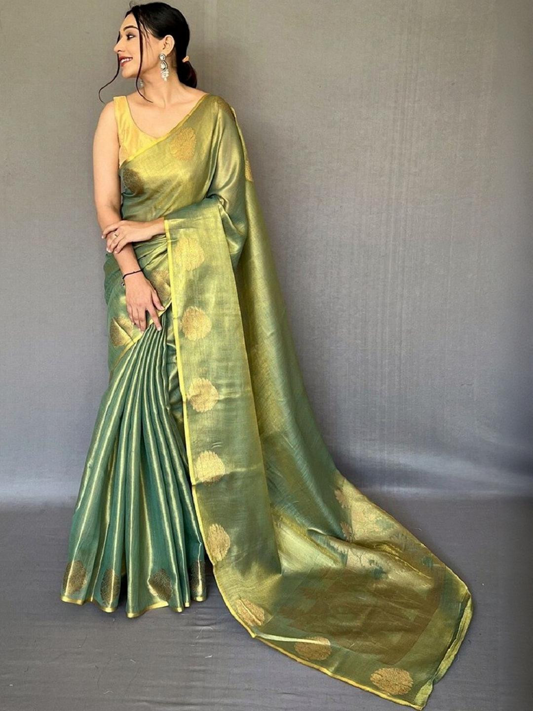 KALINI Green Tissue Sarees