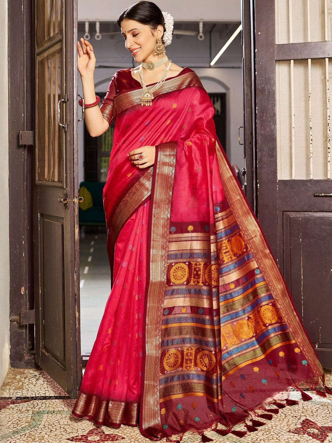 KALINI Pink Paithani Sarees