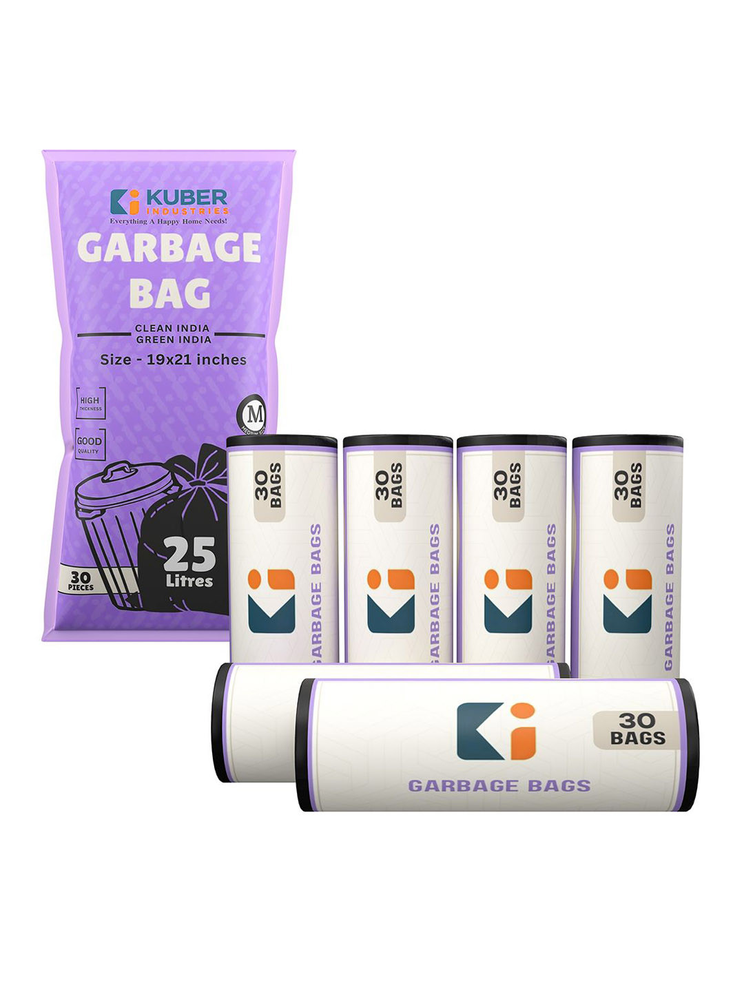 Kuber Industries 6 Pc Premium Garbage Bags For Dustbin