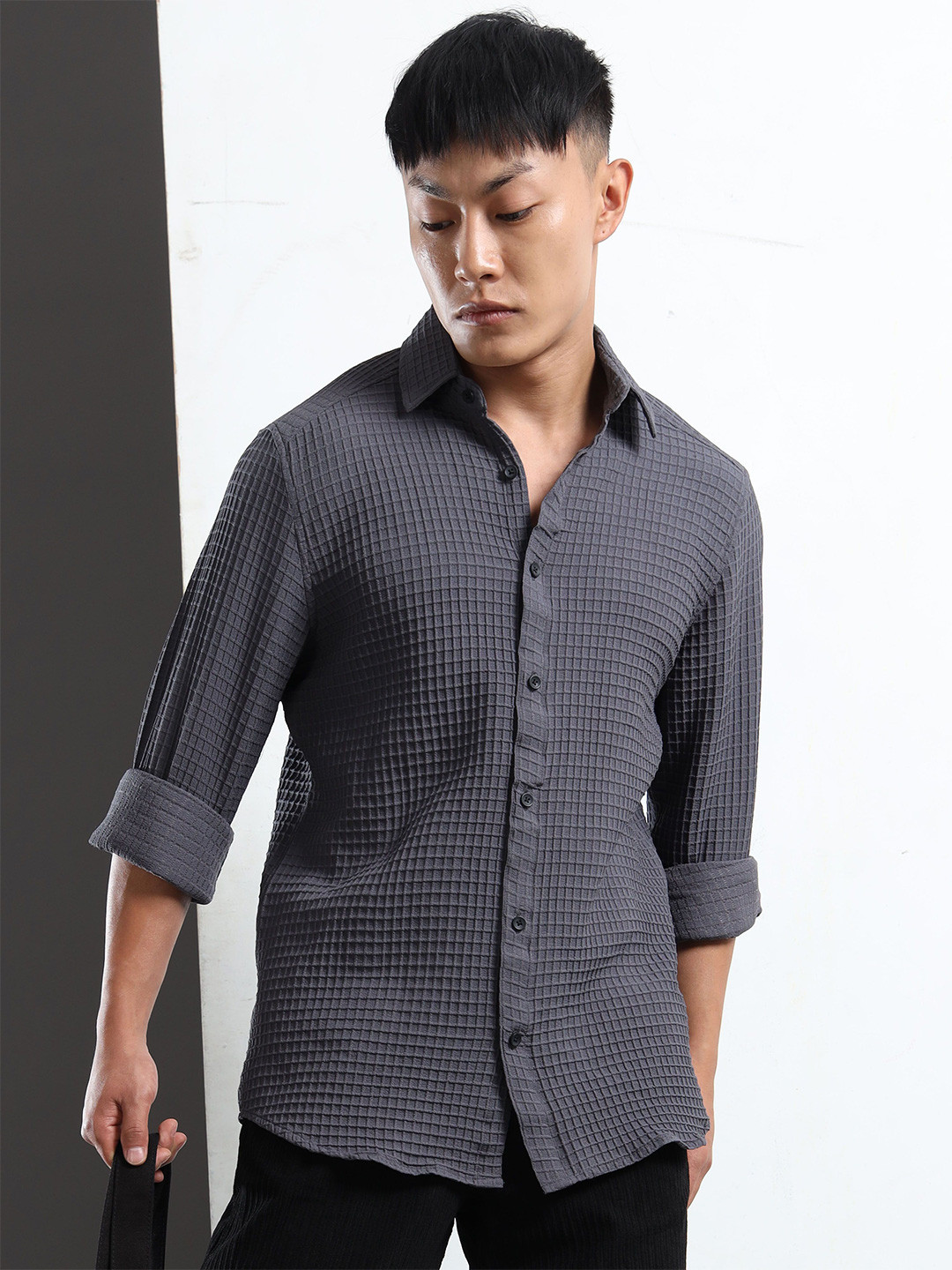 THE BEETEL HOUSE Self Design Casual Shirt
