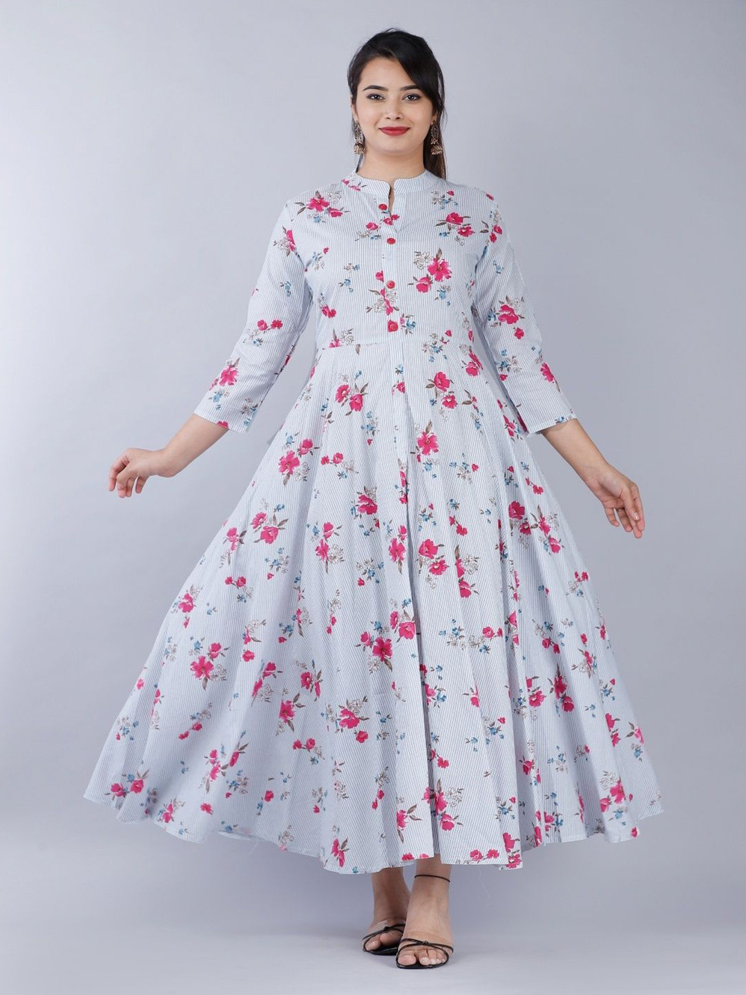 BHAGLI Women Floral Printed Anarkali Kurta
