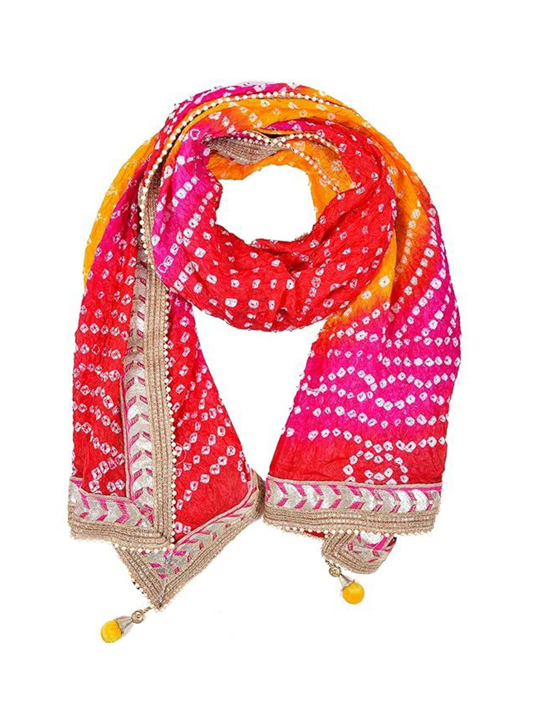 PK HUB Art Silk Tie and Dye Dupatta