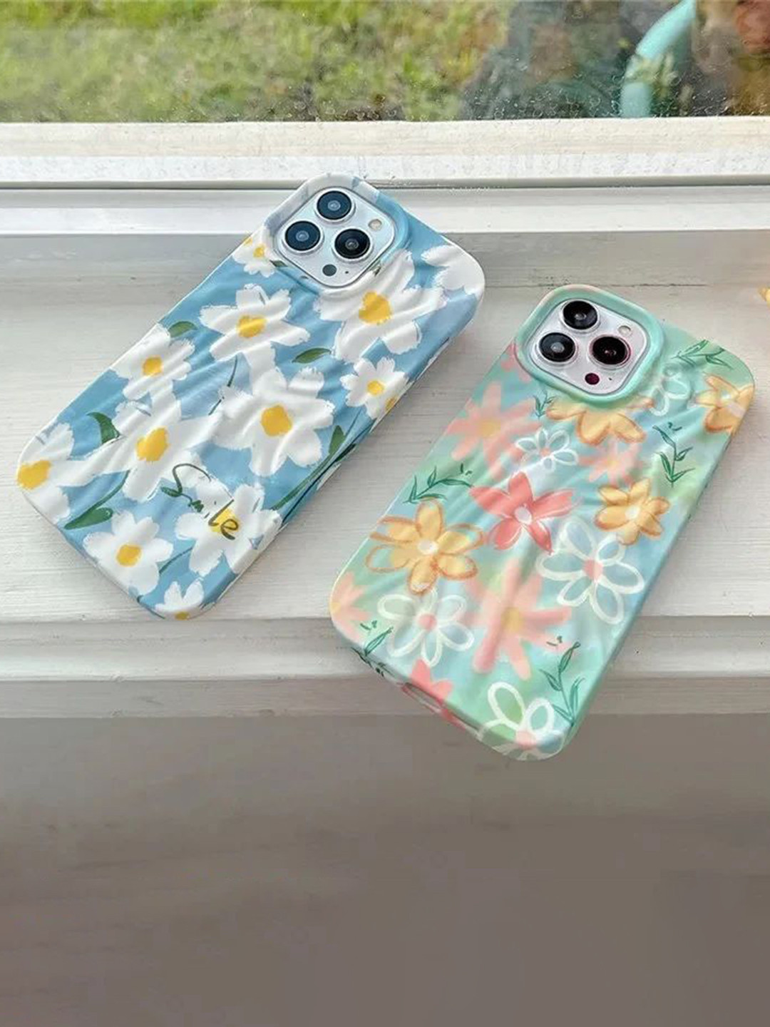 CASE CREATION iPhone 16 3D Smile Rainbow Floral Wavy Back Case