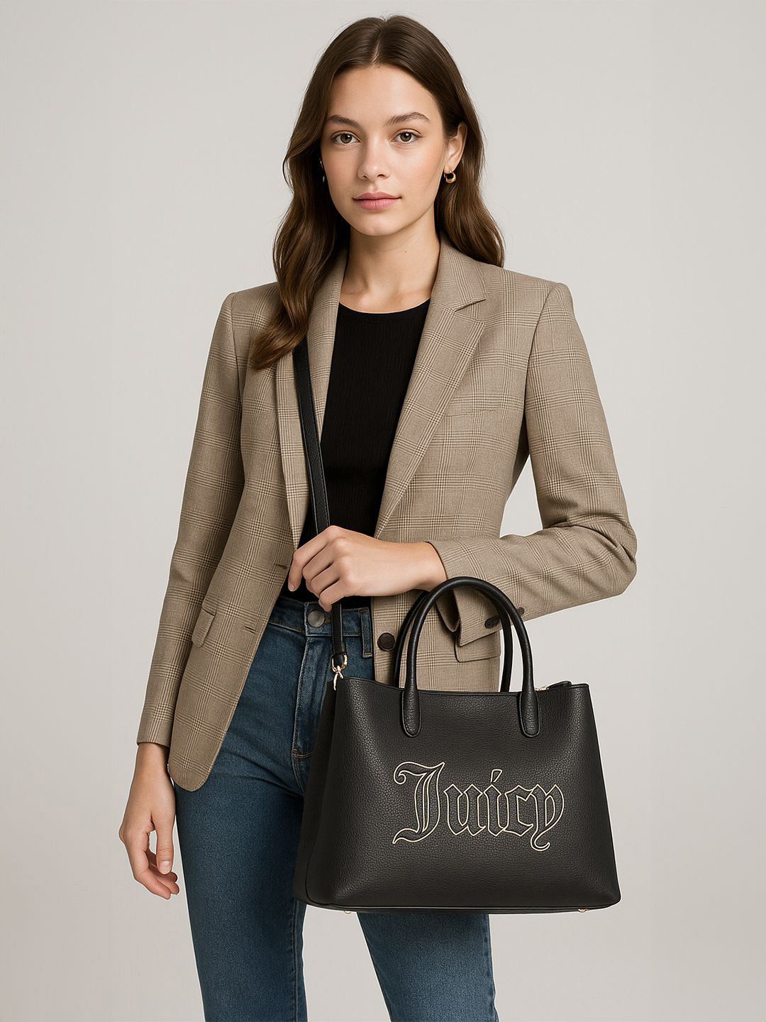 Juicy Couture Textured PU Structured Satchel
