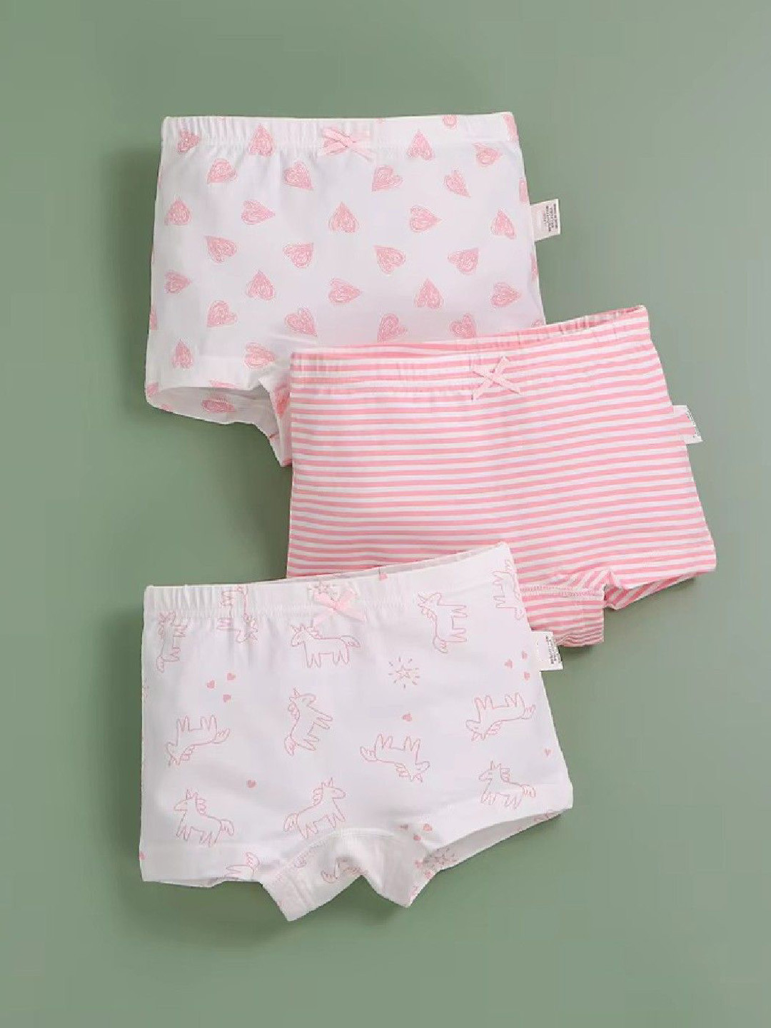 Poftik Girls Pack Of 3 Assorted Mid Rise Hipster Briefs +1BOX_GIRL_PANTY_120_PINK-BOX__A7